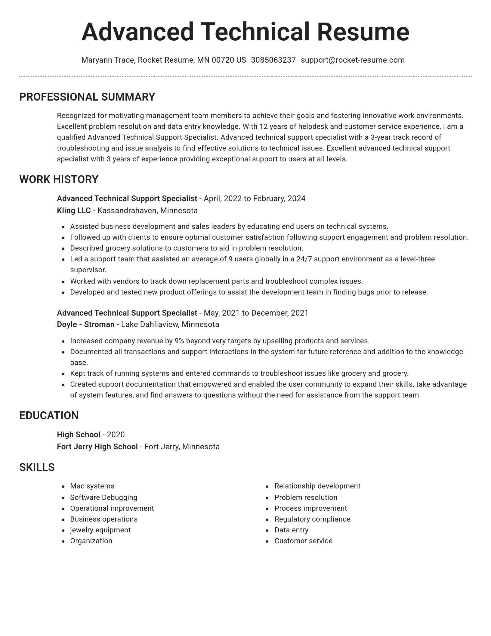 Brilliant resume template
