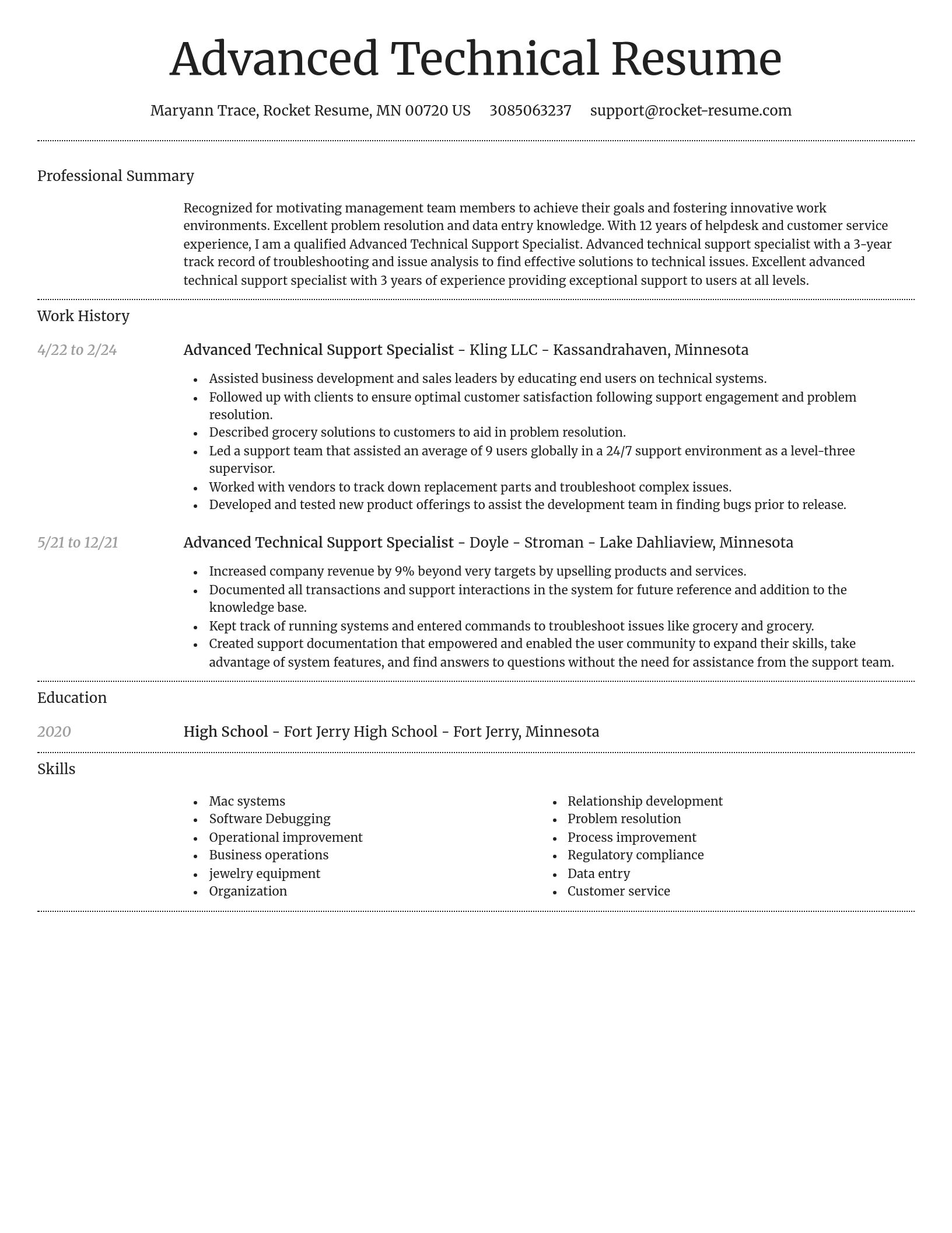 Dignified resume template