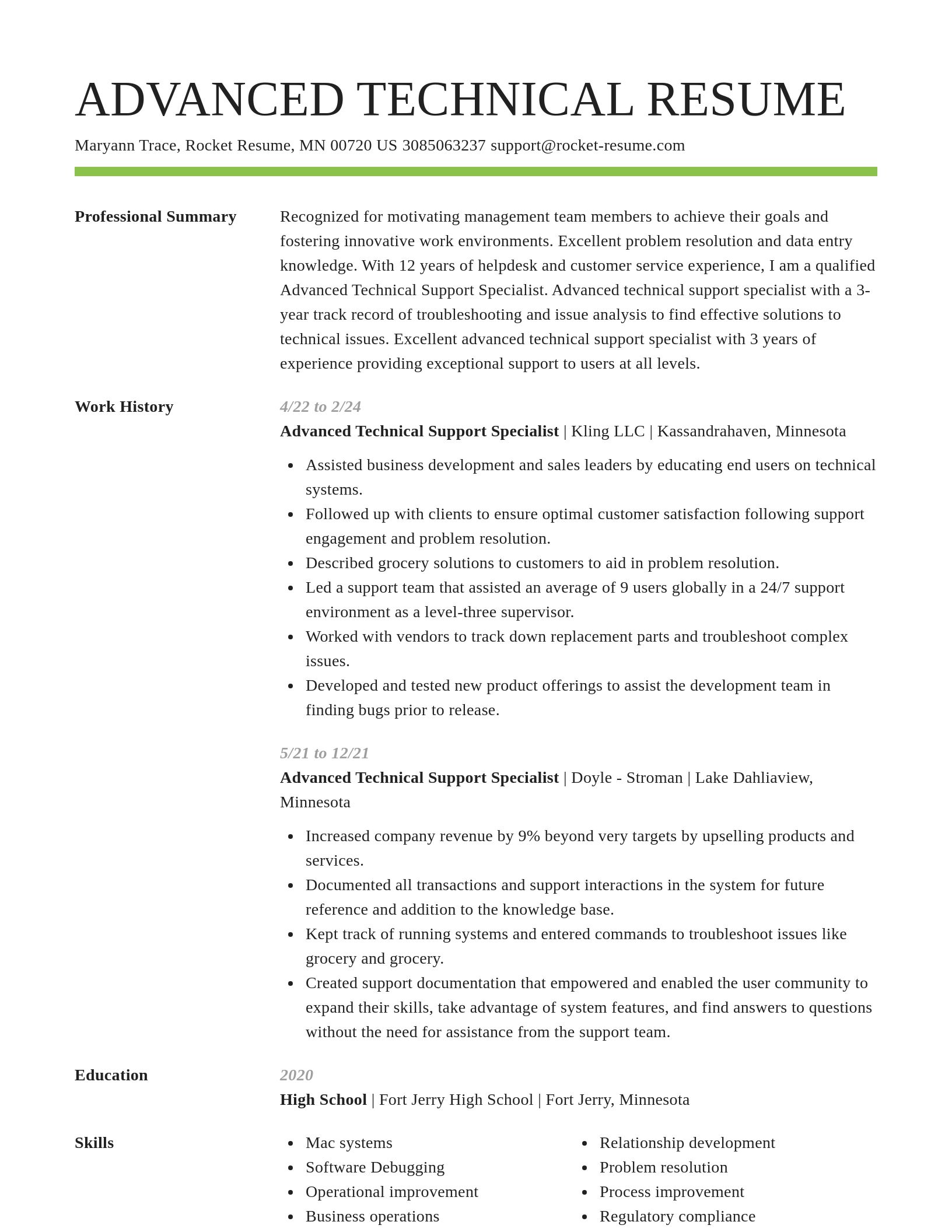 Smart resume template