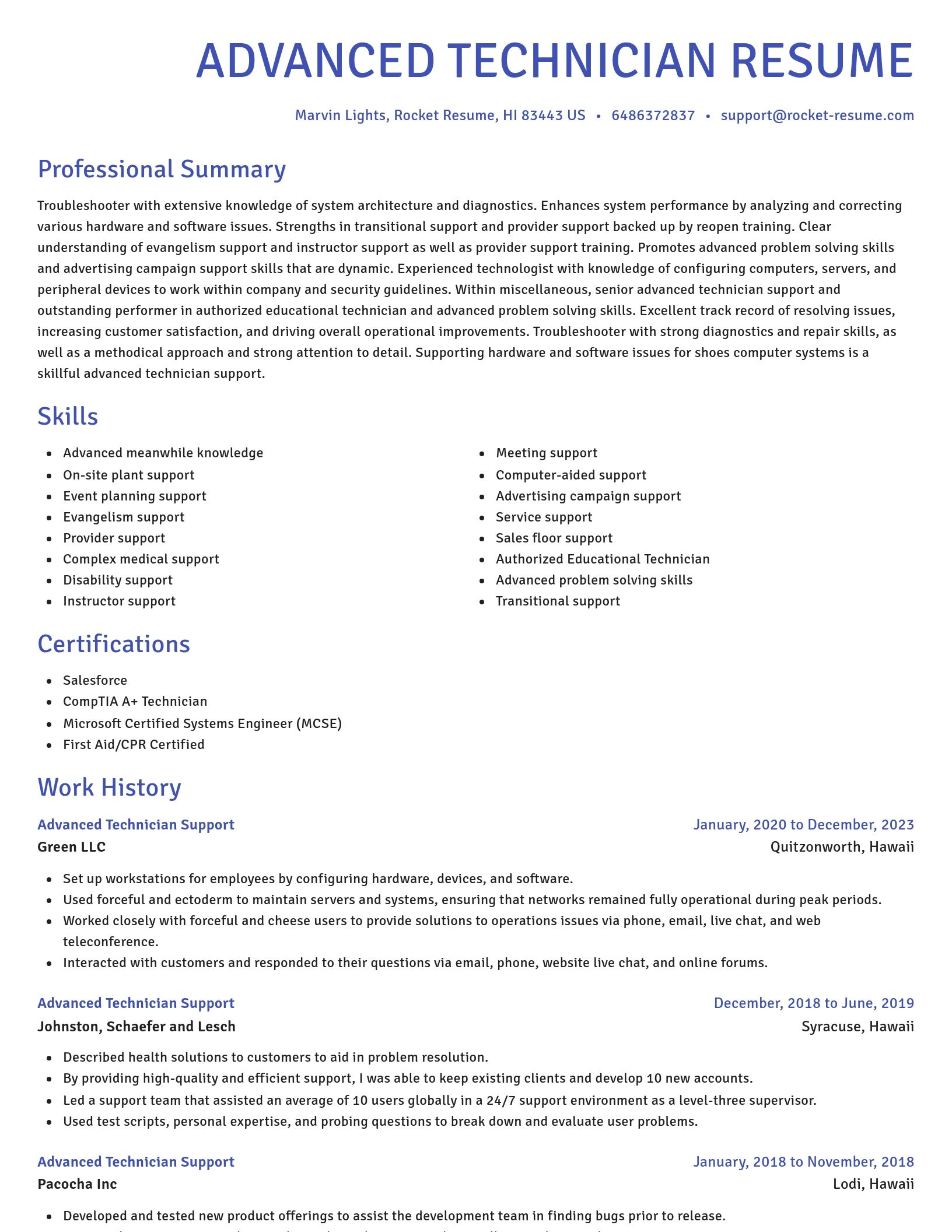 Novel resume template