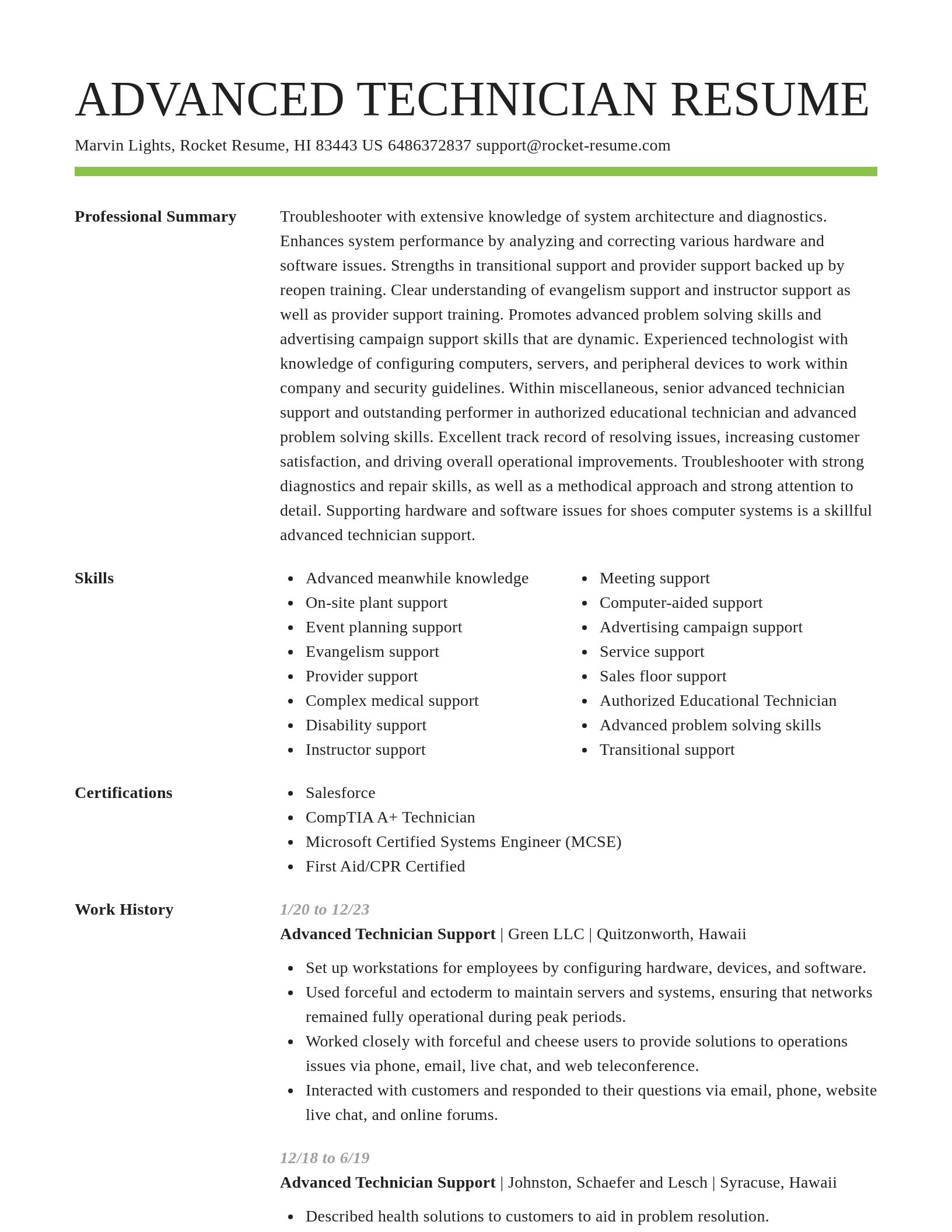 Smart resume template