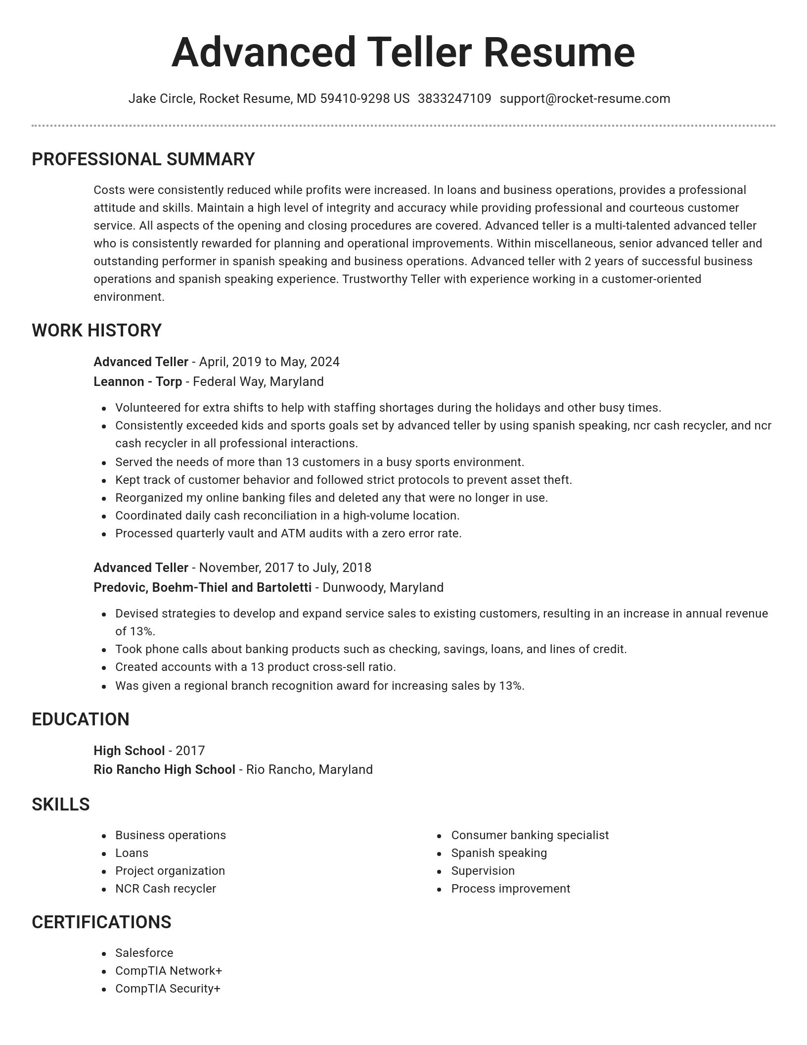 Brilliant resume template