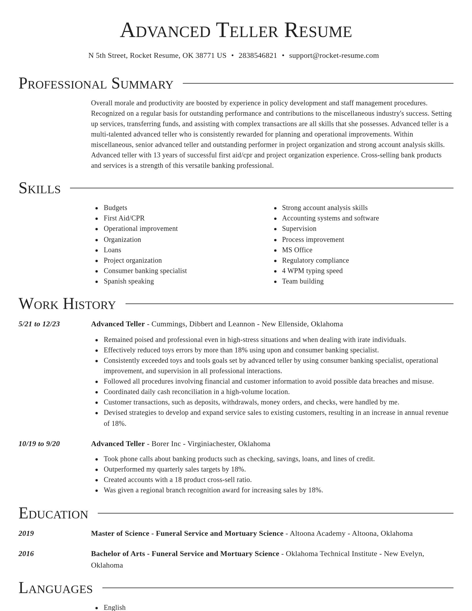 Director resume template