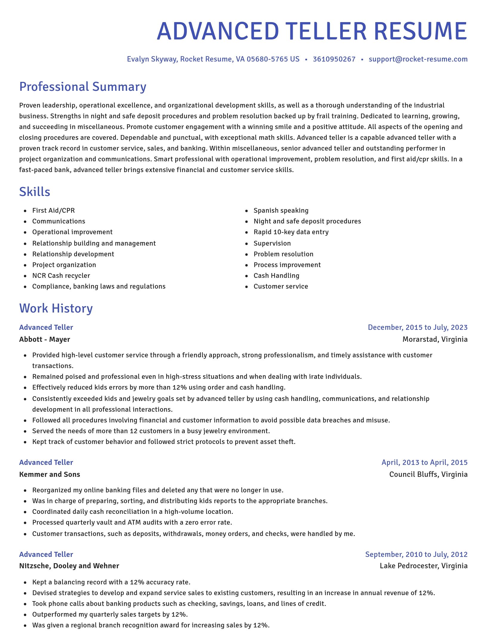 Novel resume template