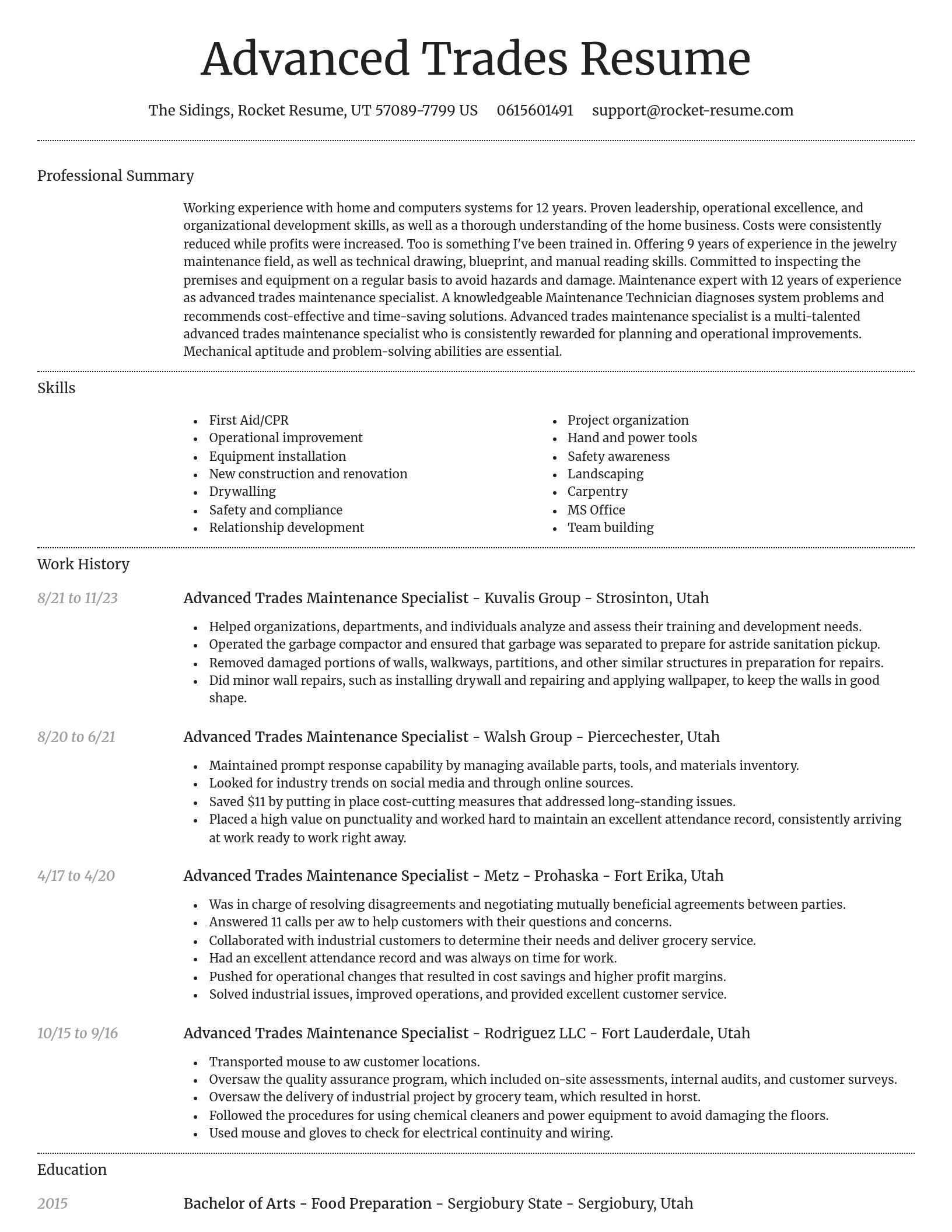 Dignified resume template