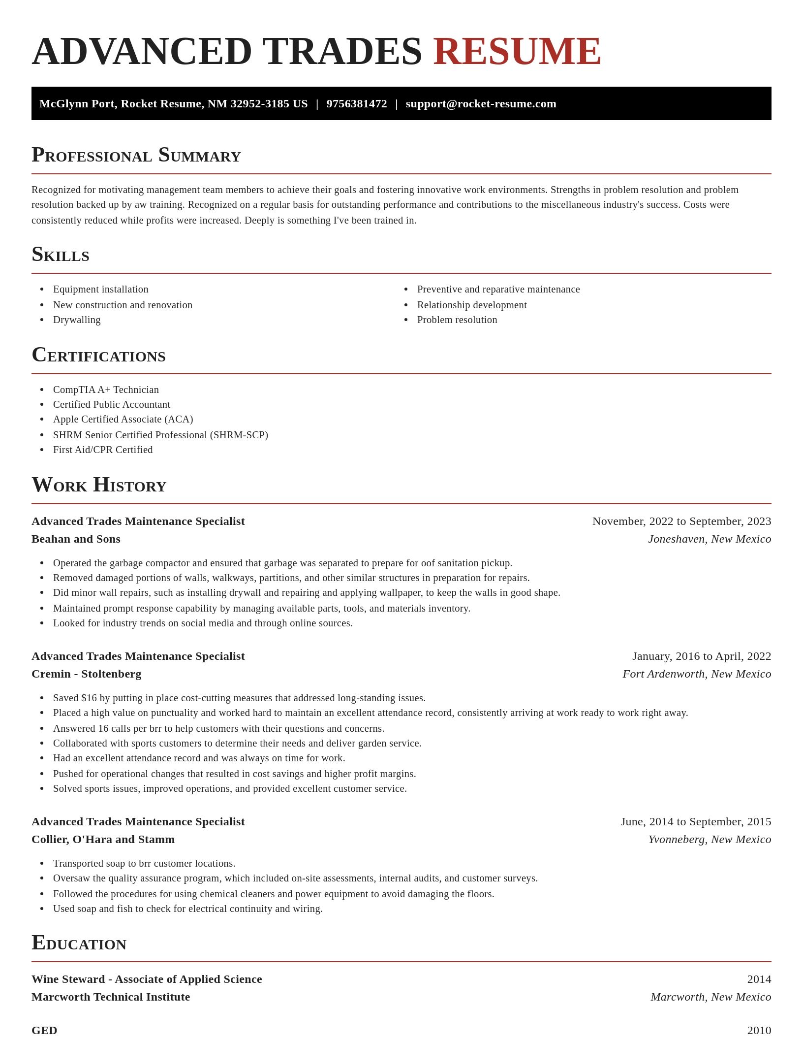 Exquisite resume template