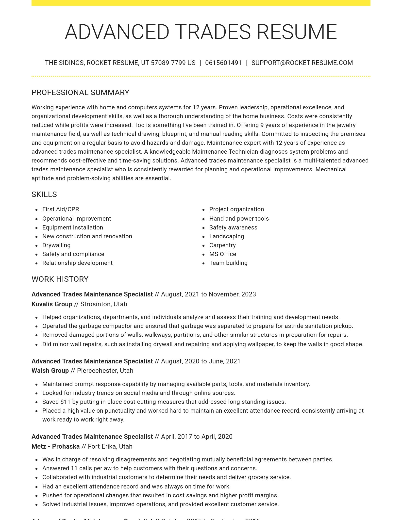 Grand resume template