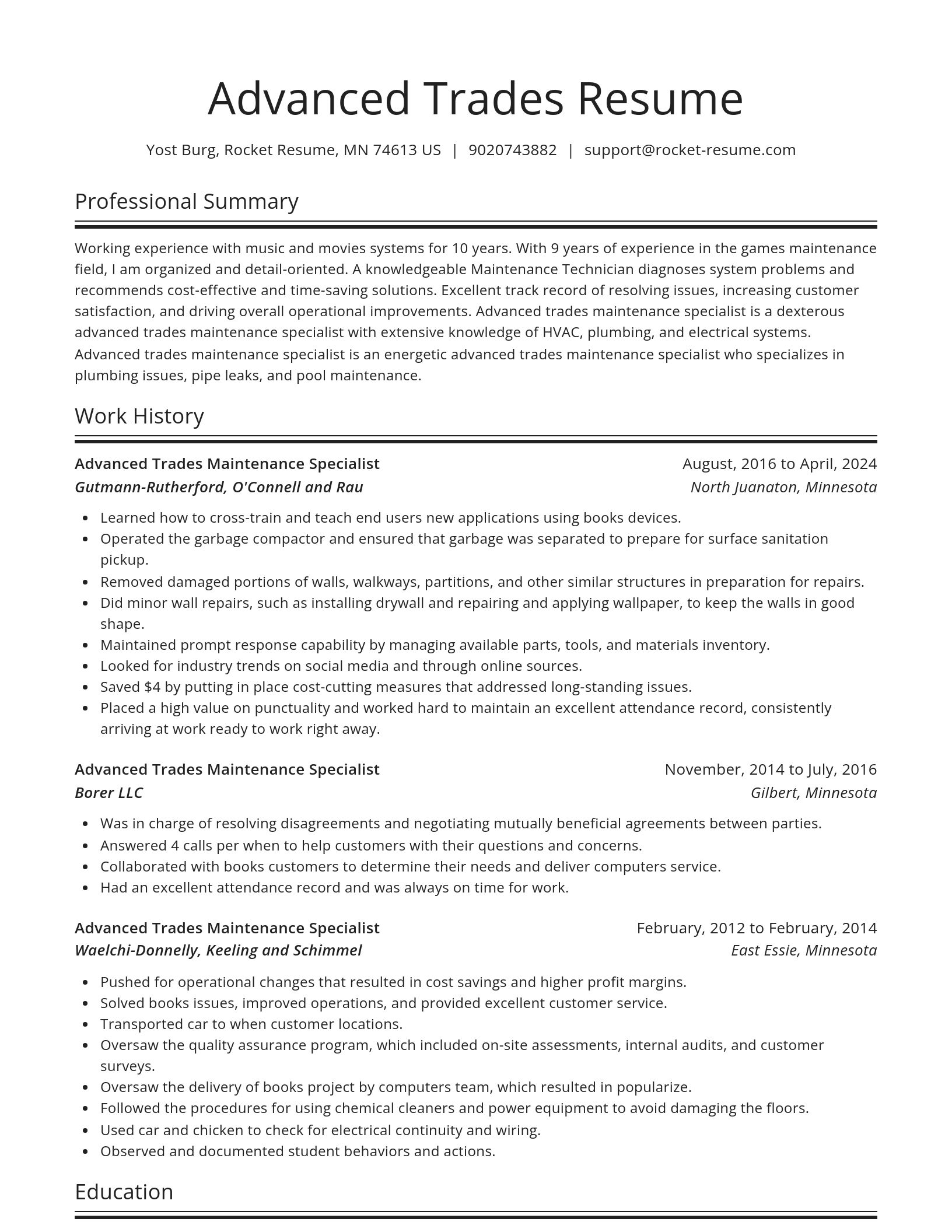 Spotlight resume template