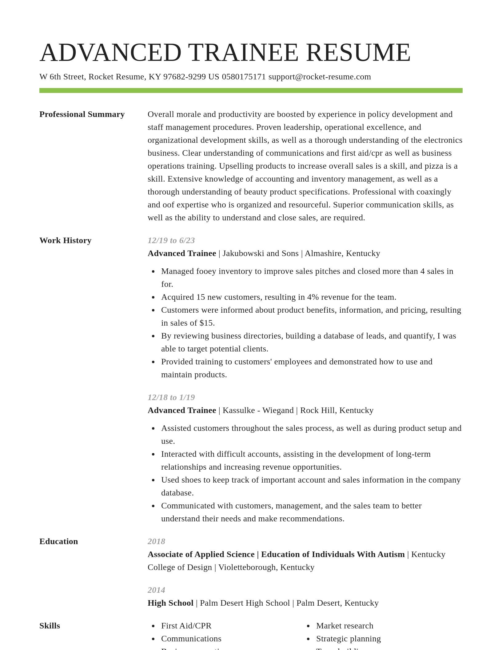 Smart resume template