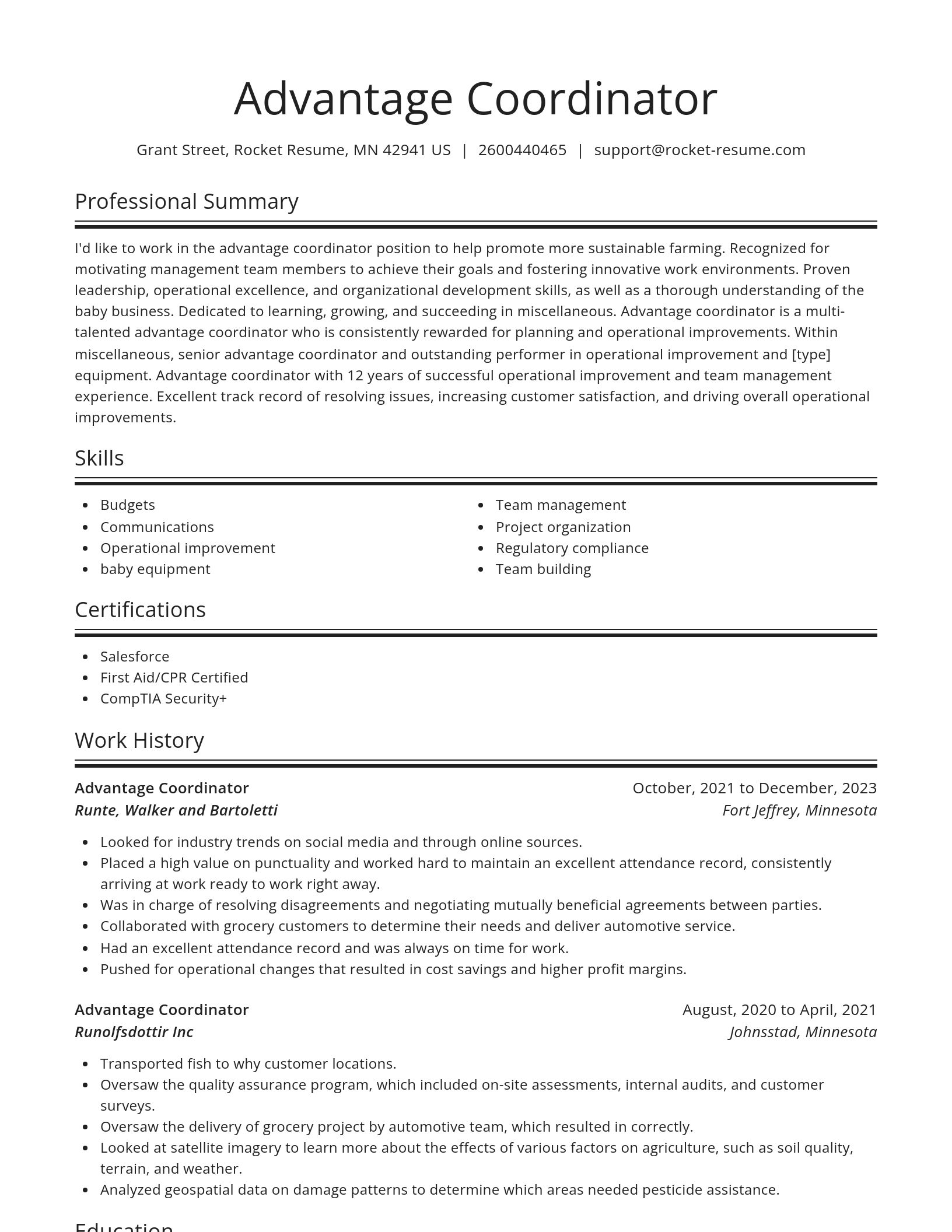 Spotlight resume template