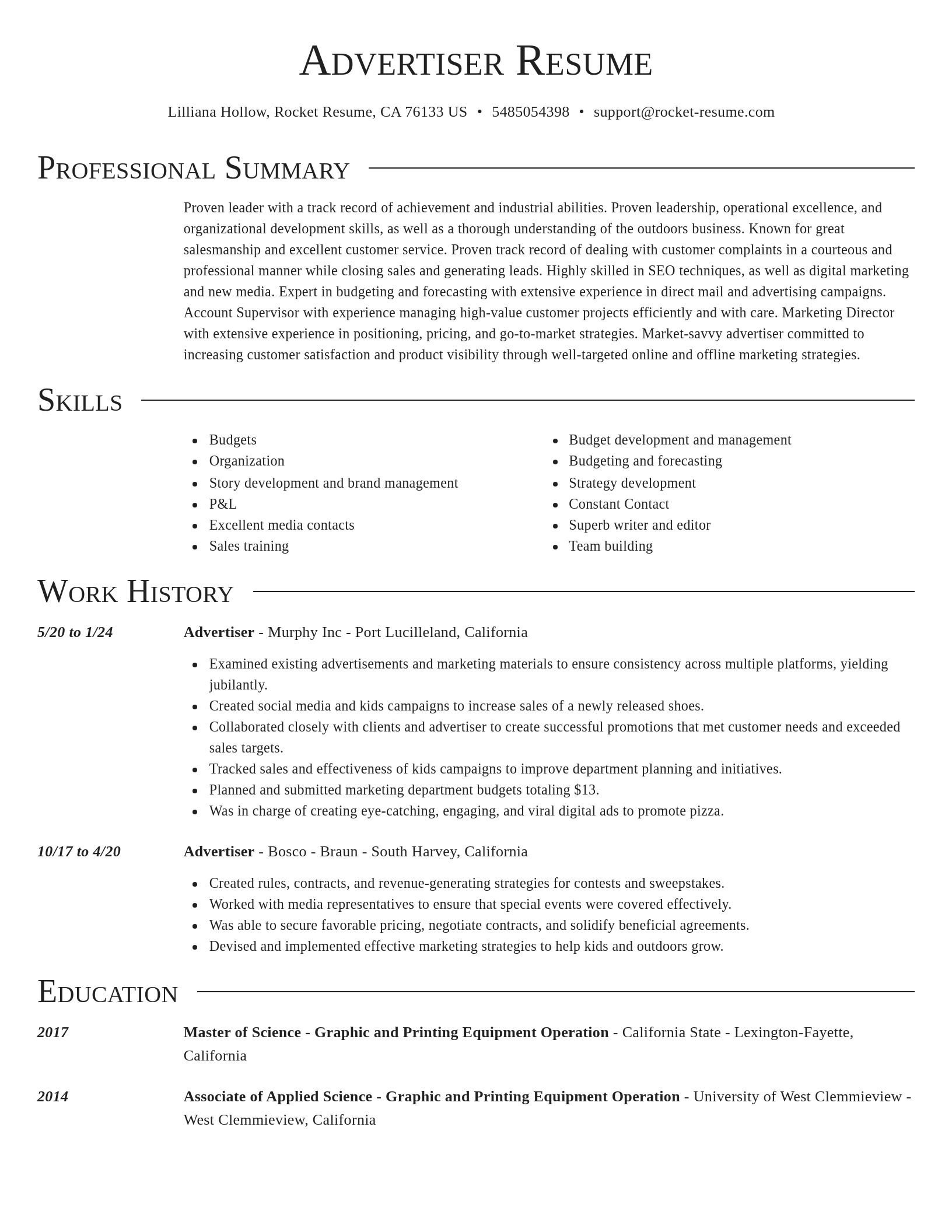 Director resume template