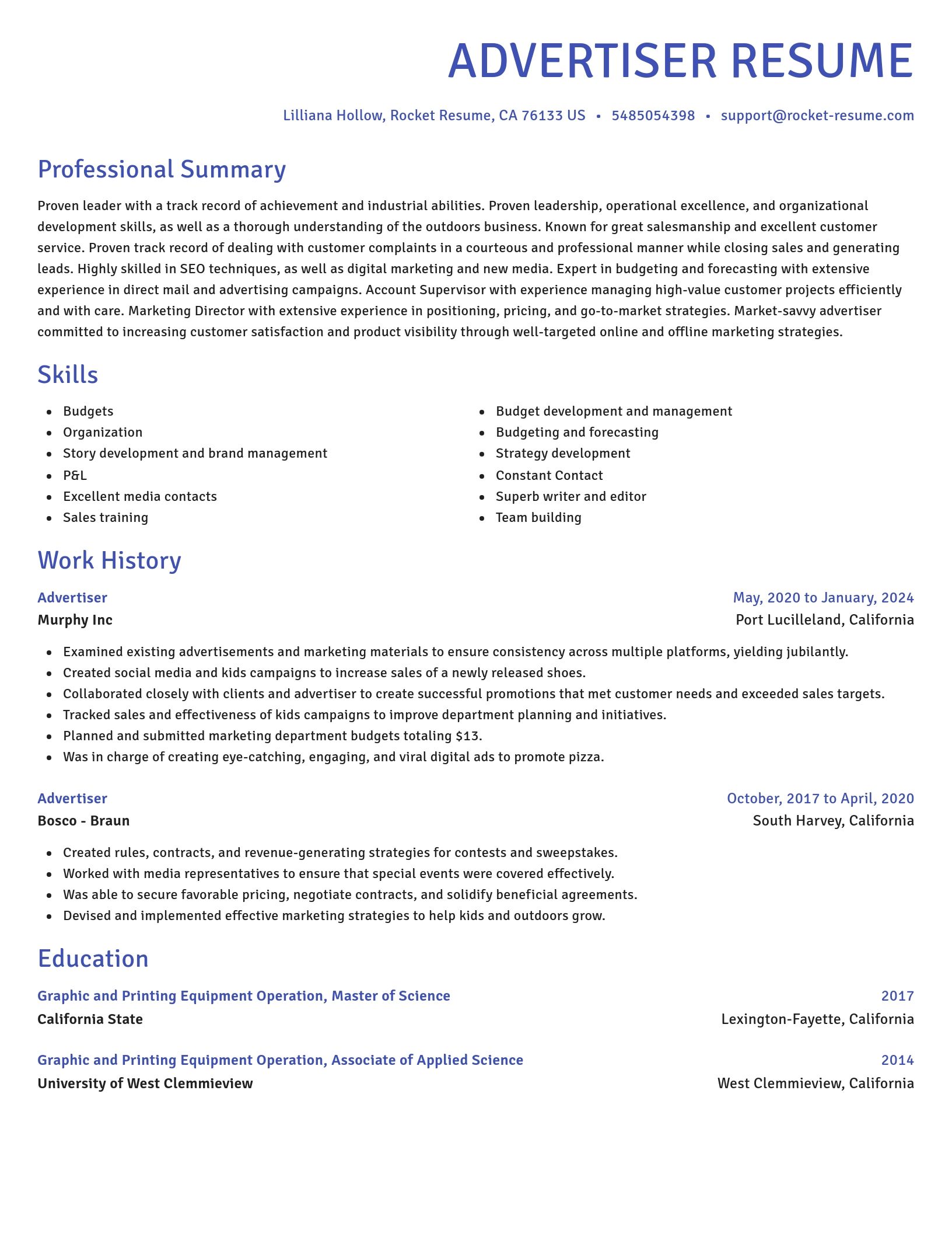Novel resume template
