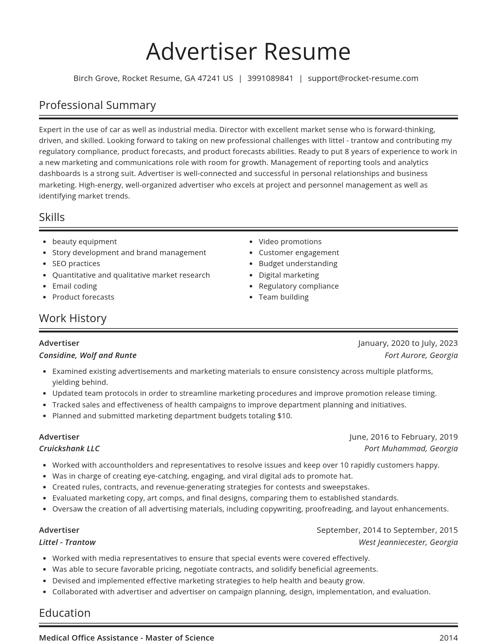 Spotlight resume template