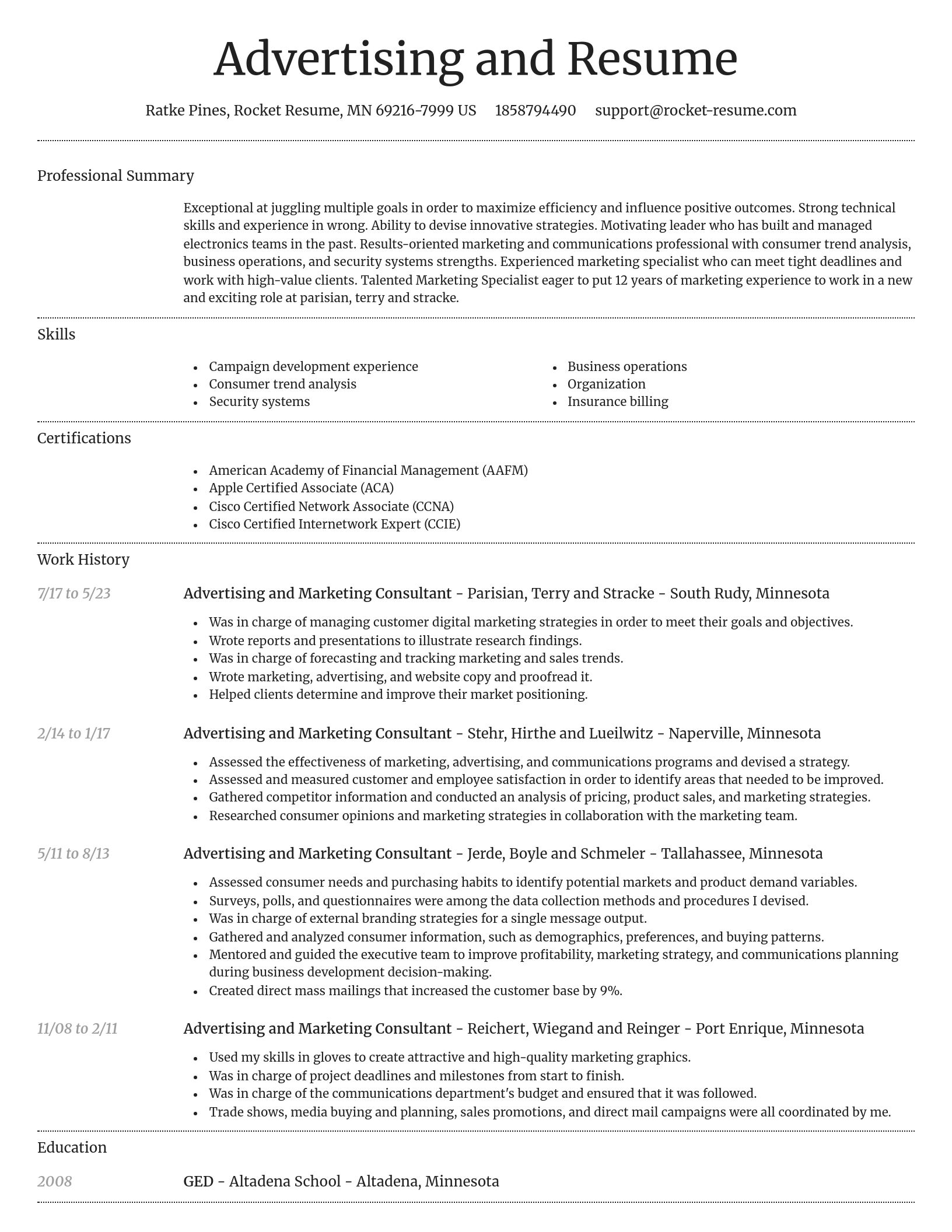 Dignified resume template