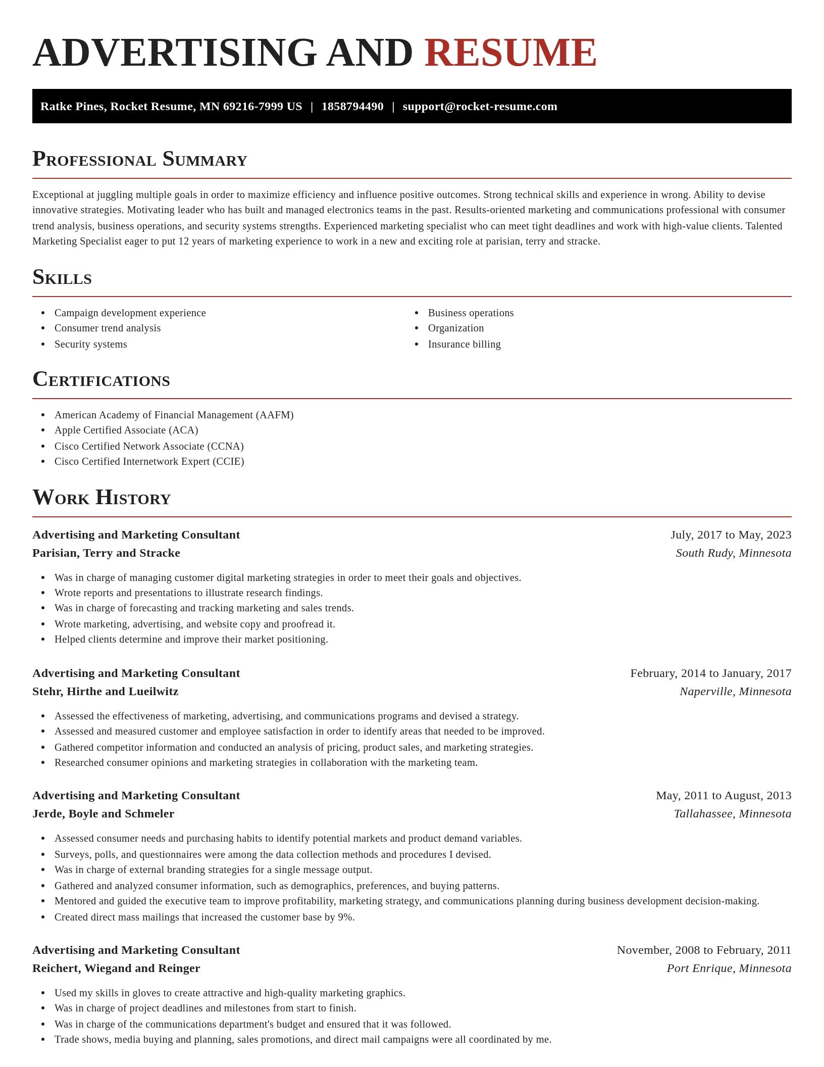 Exquisite resume template
