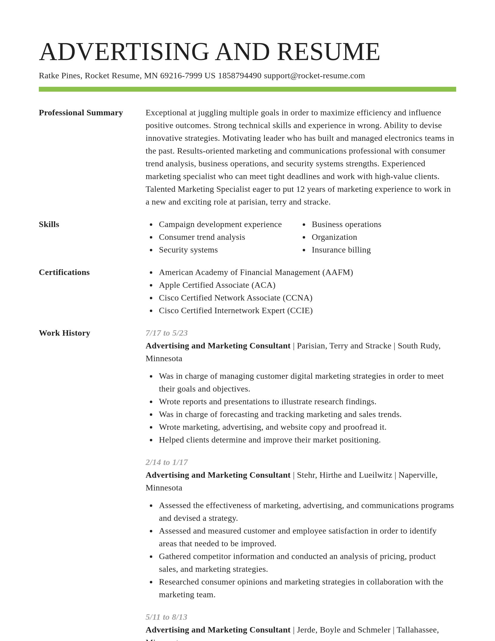 Smart resume template