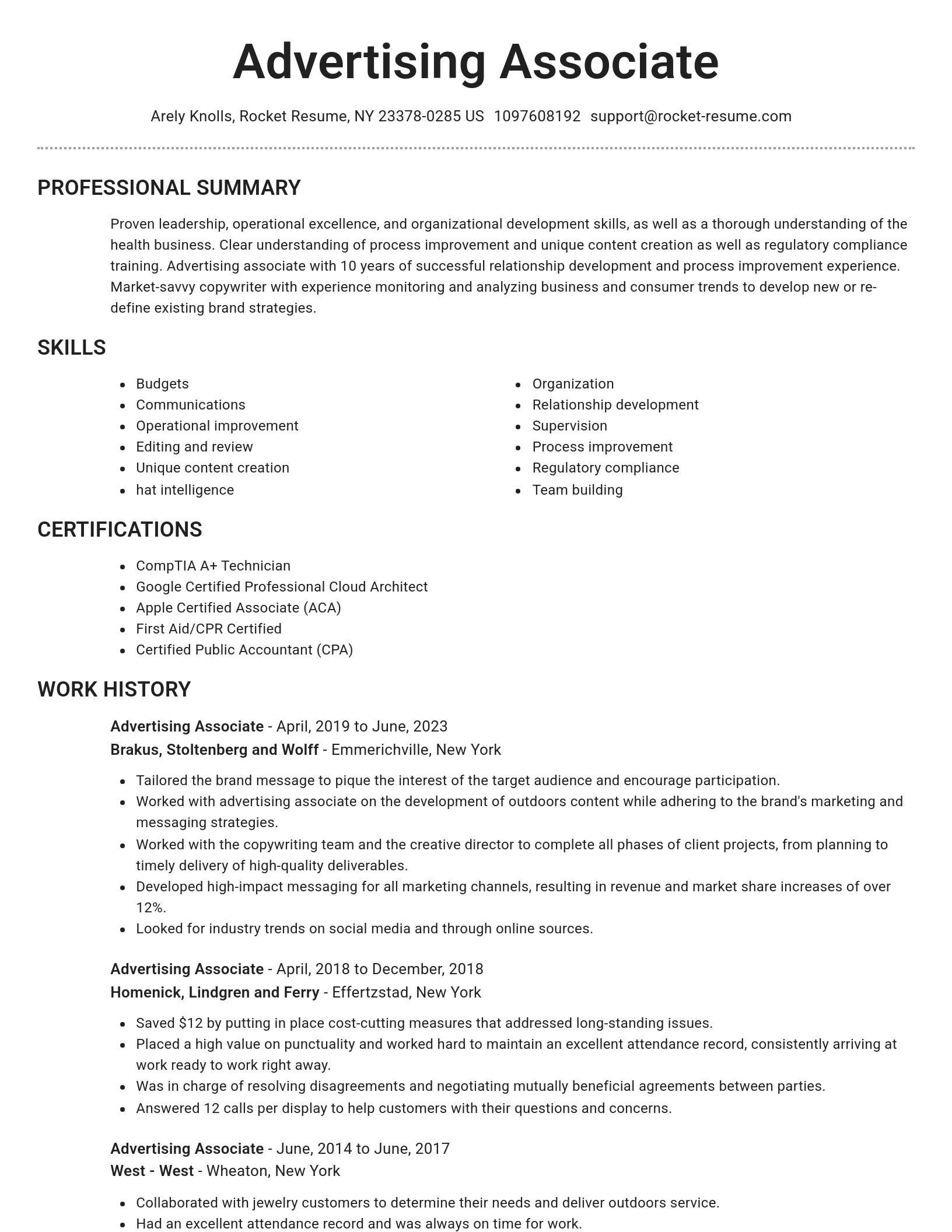 Brilliant resume template