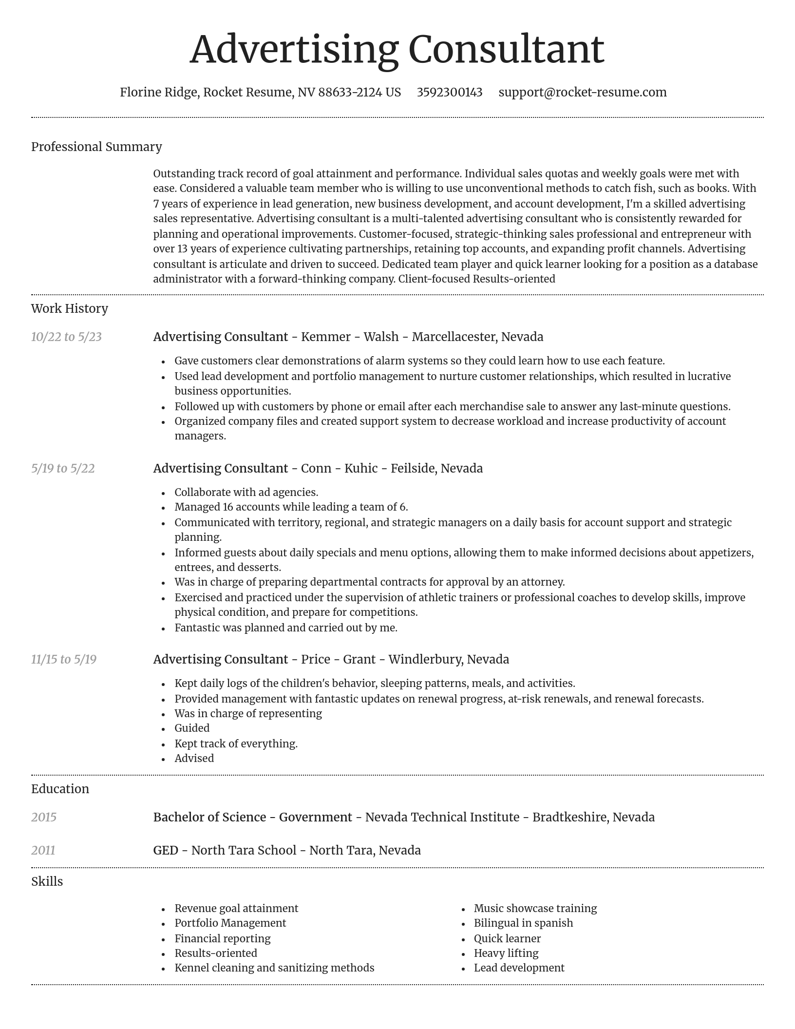 Dignified resume template