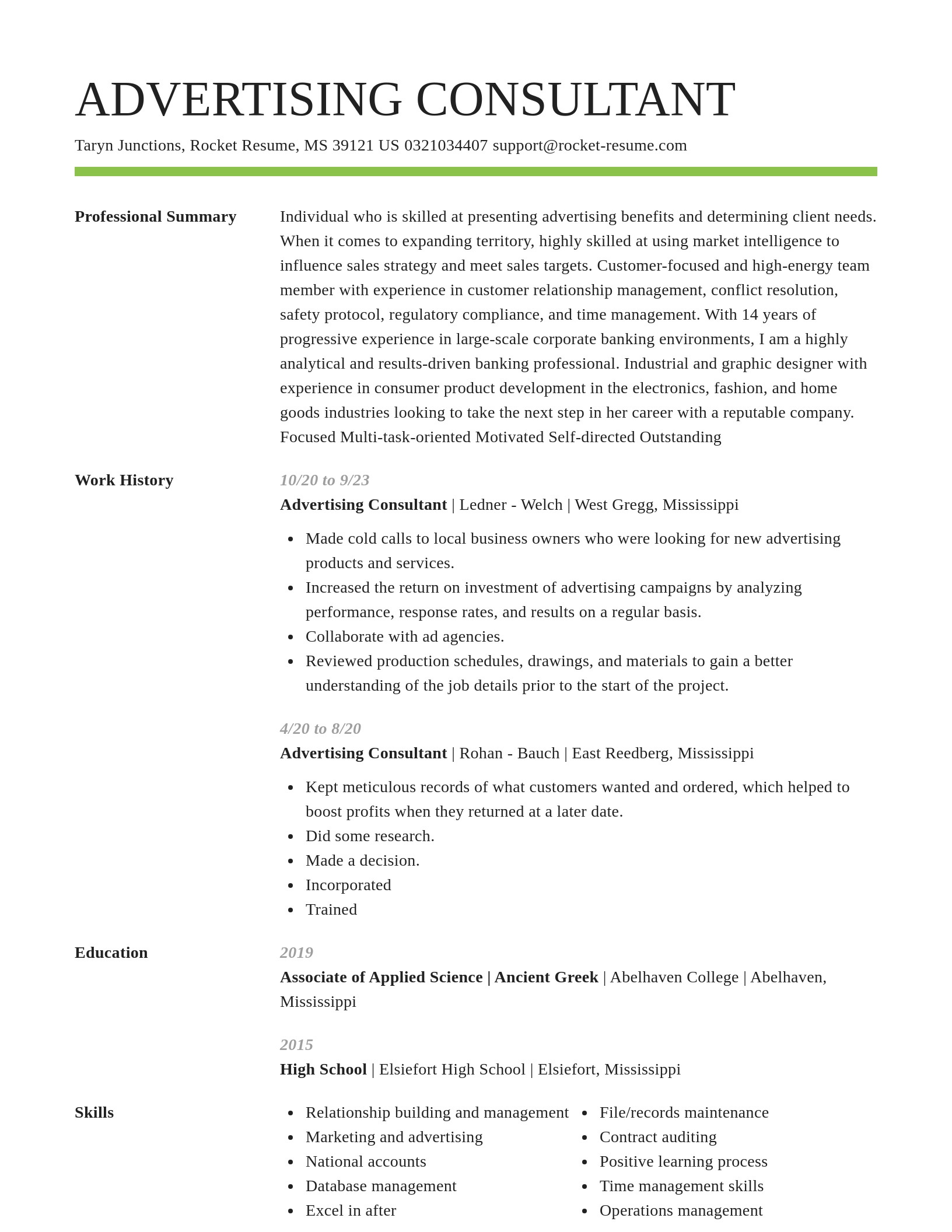 Smart resume template