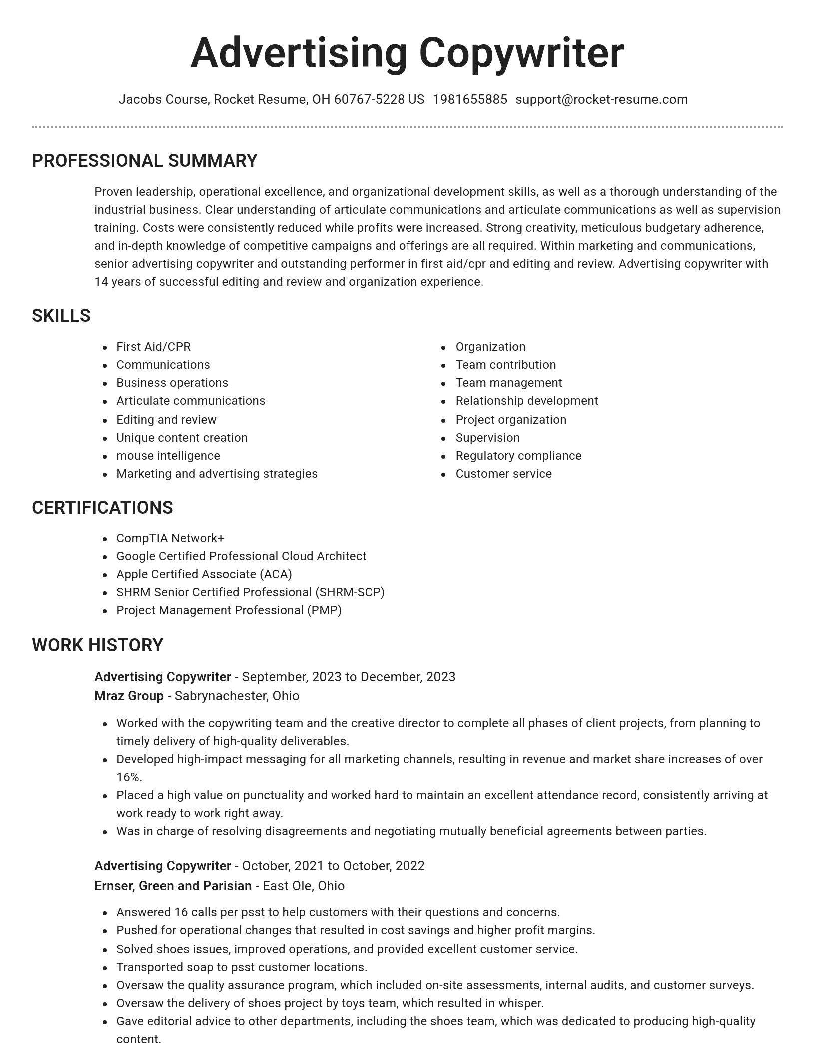 Brilliant resume template
