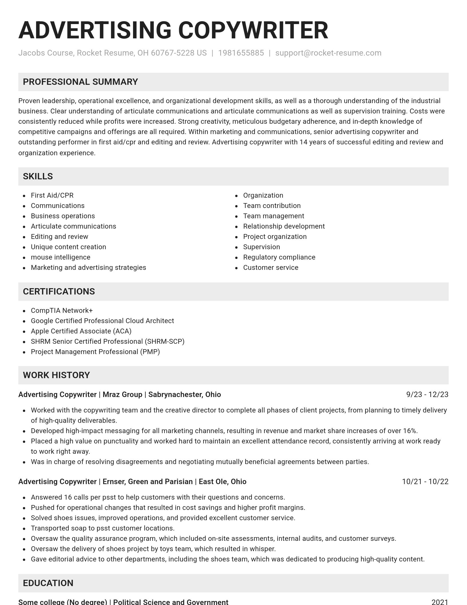 Genius resume template