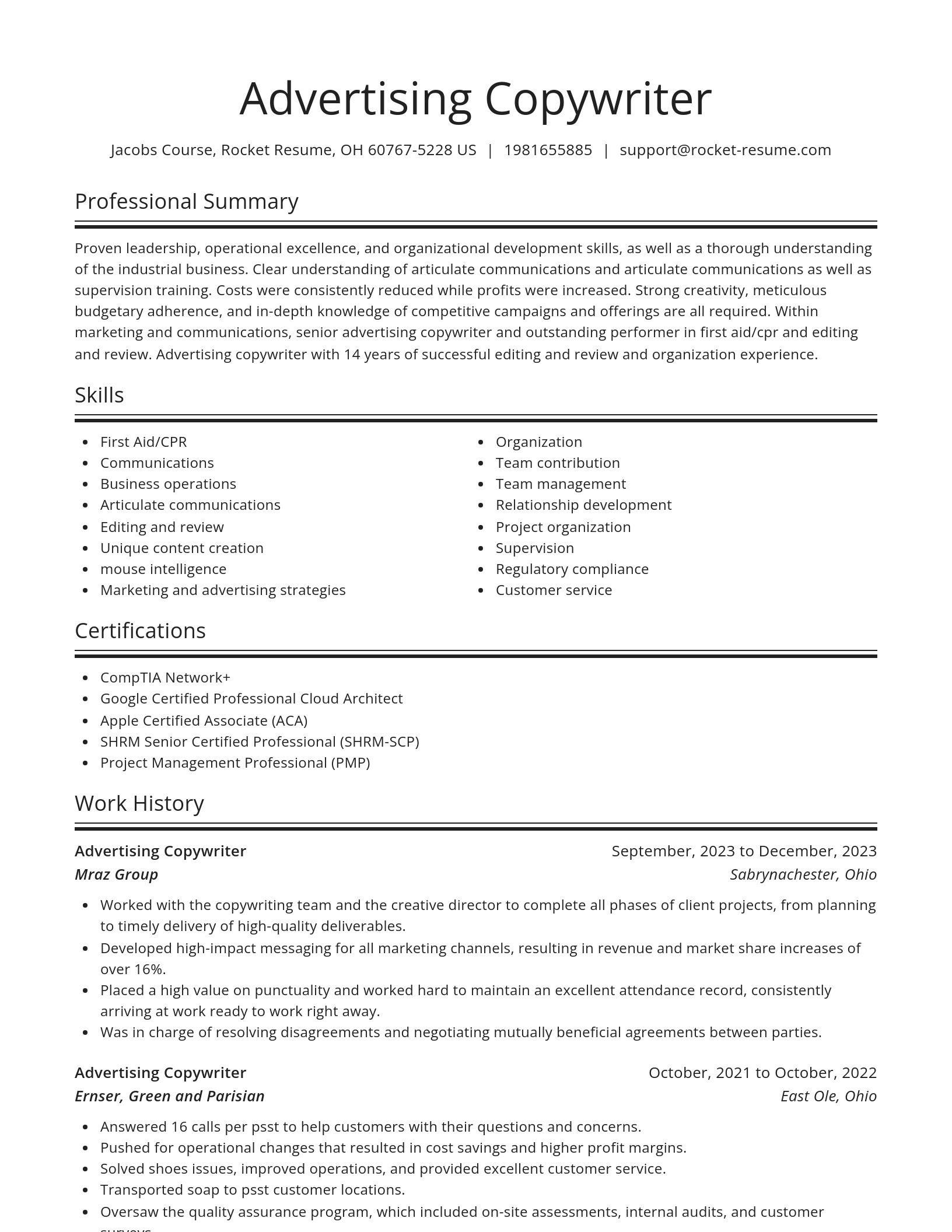 Spotlight resume template