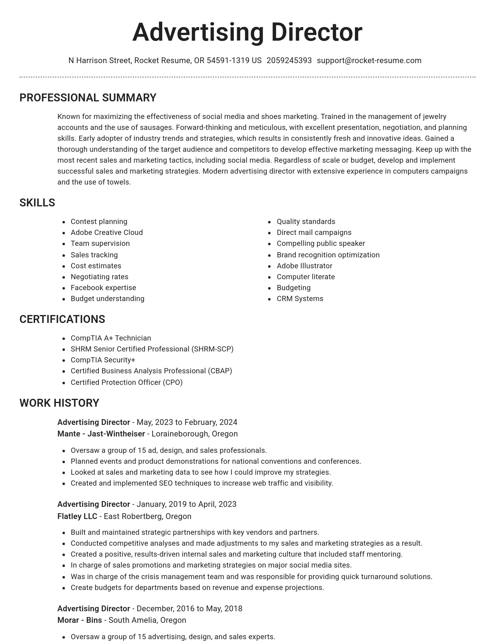 Brilliant resume template