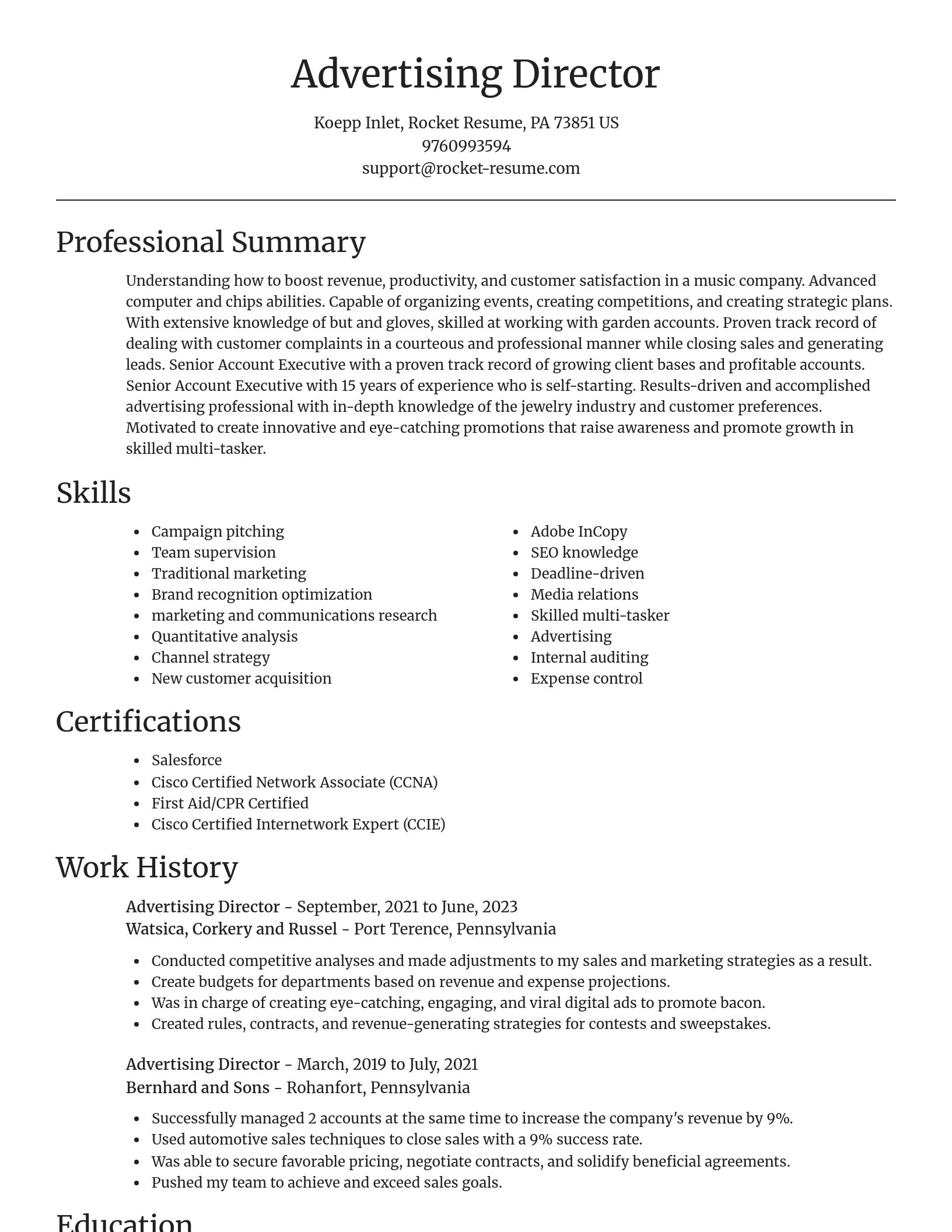 Focal Point resume template