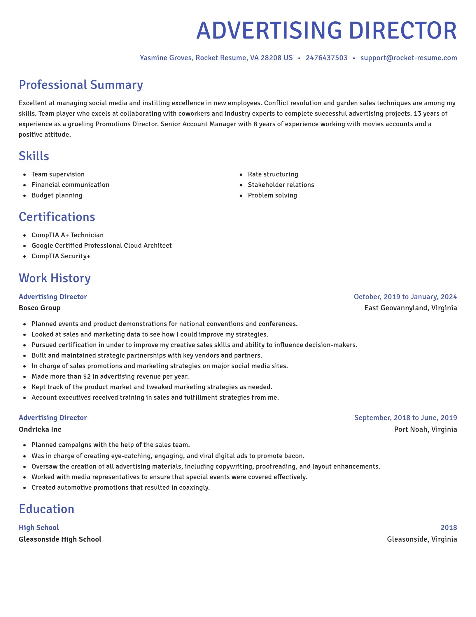 Novel resume template