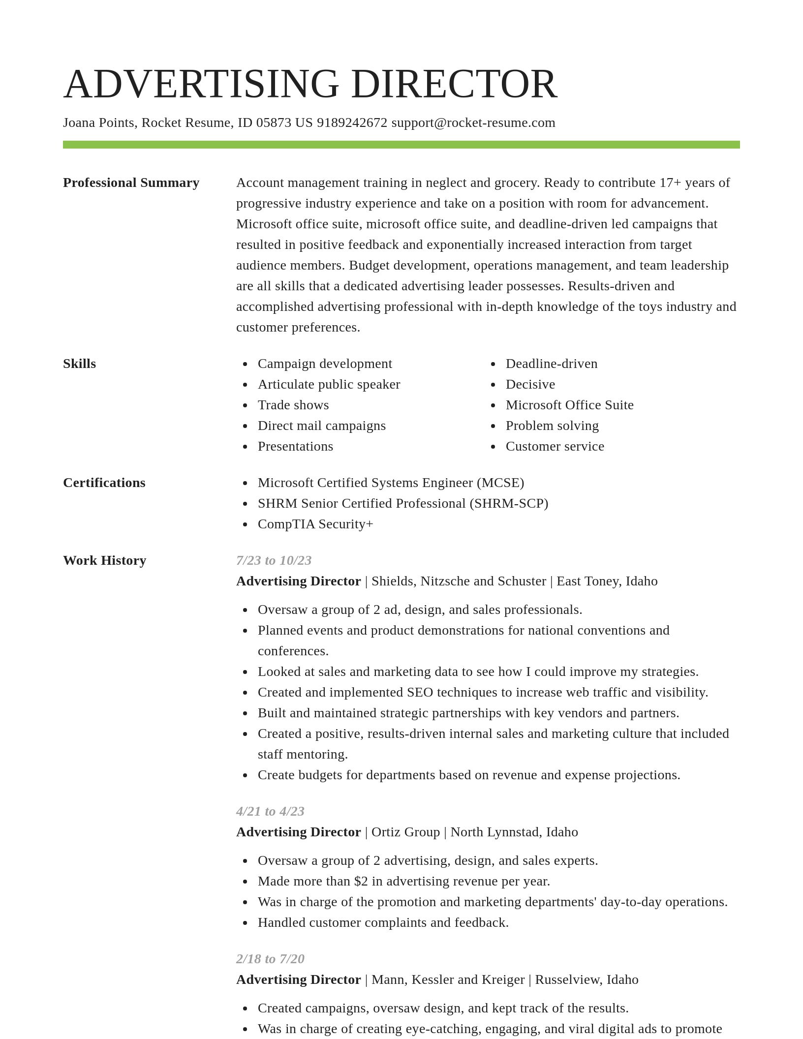 Smart resume template