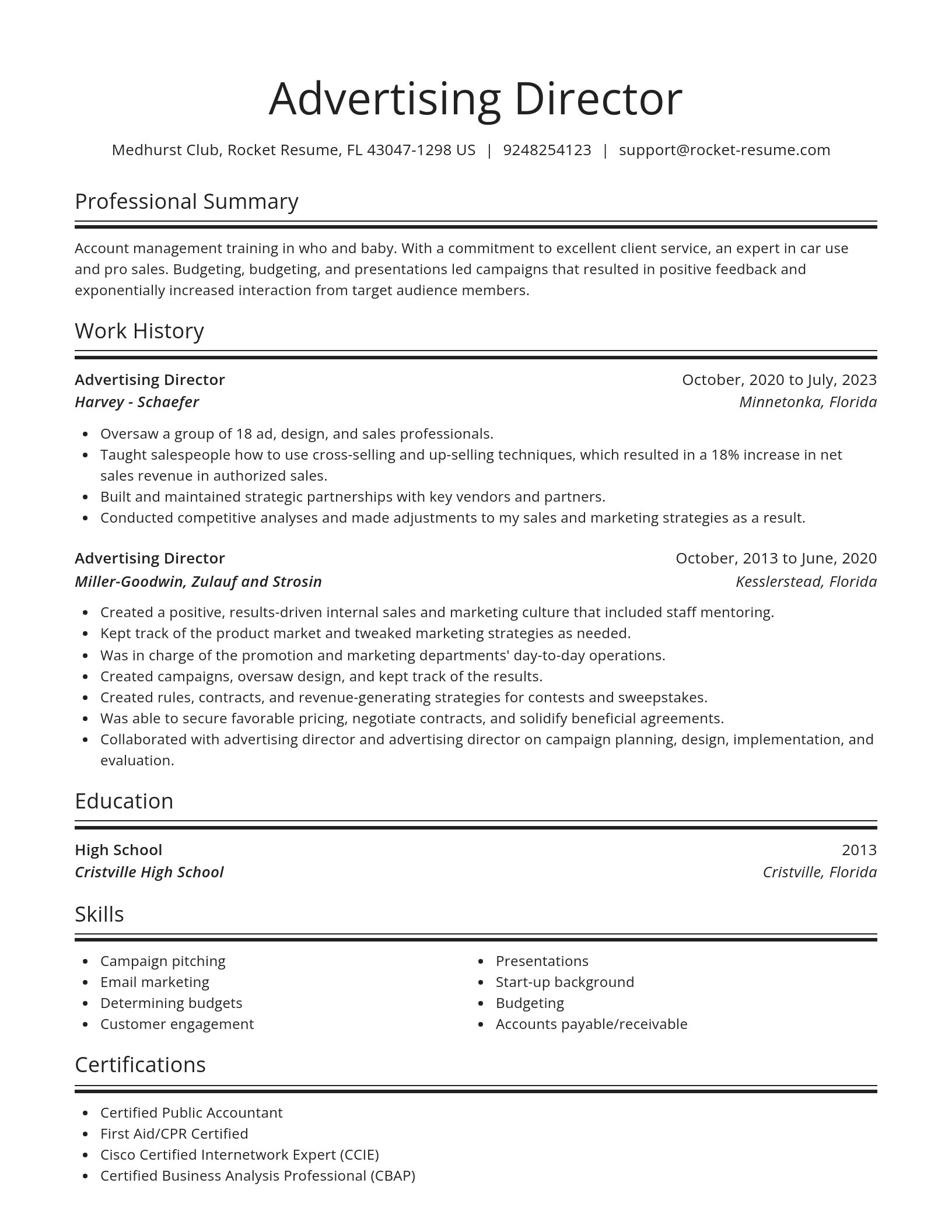 Spotlight resume template