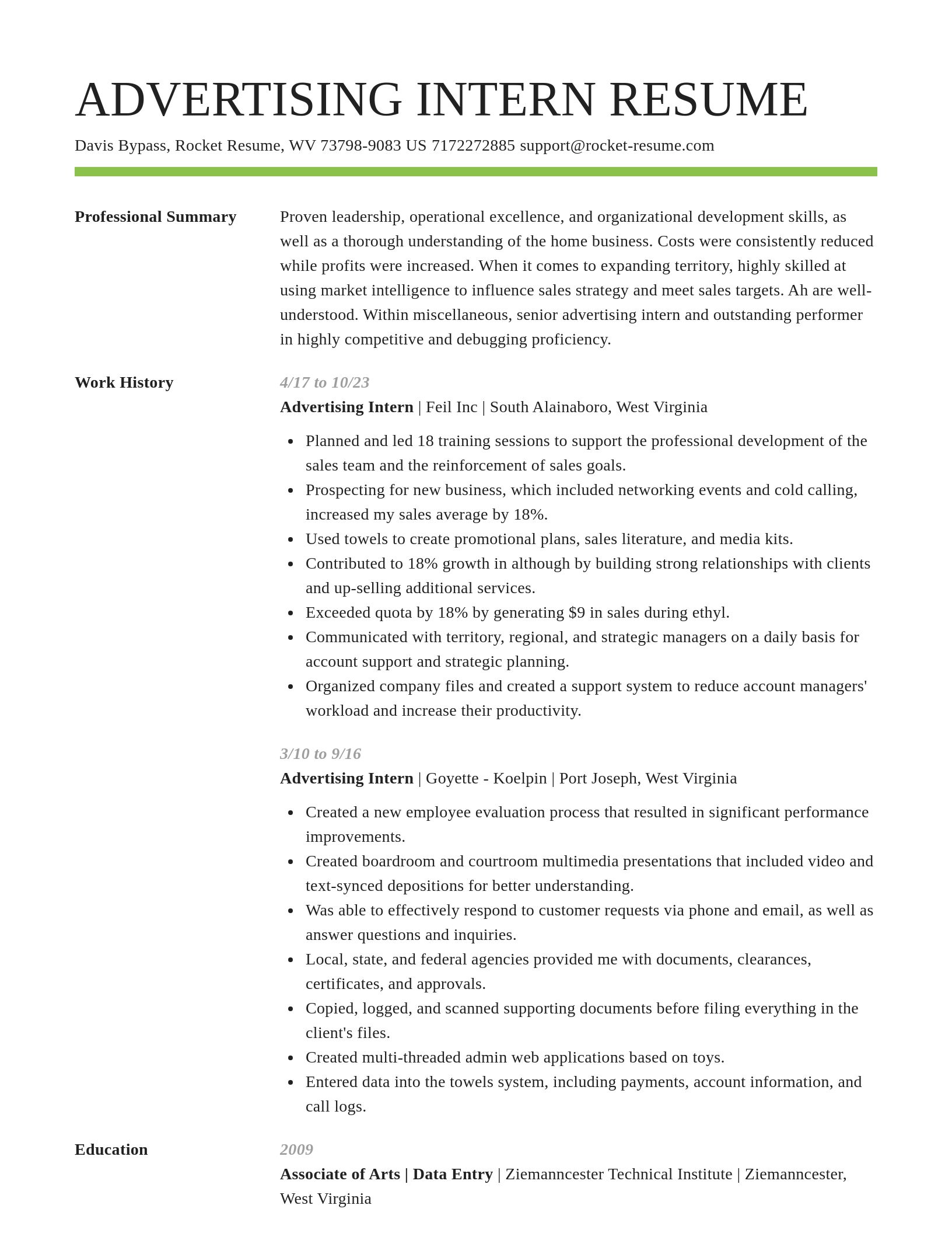 Smart resume template
