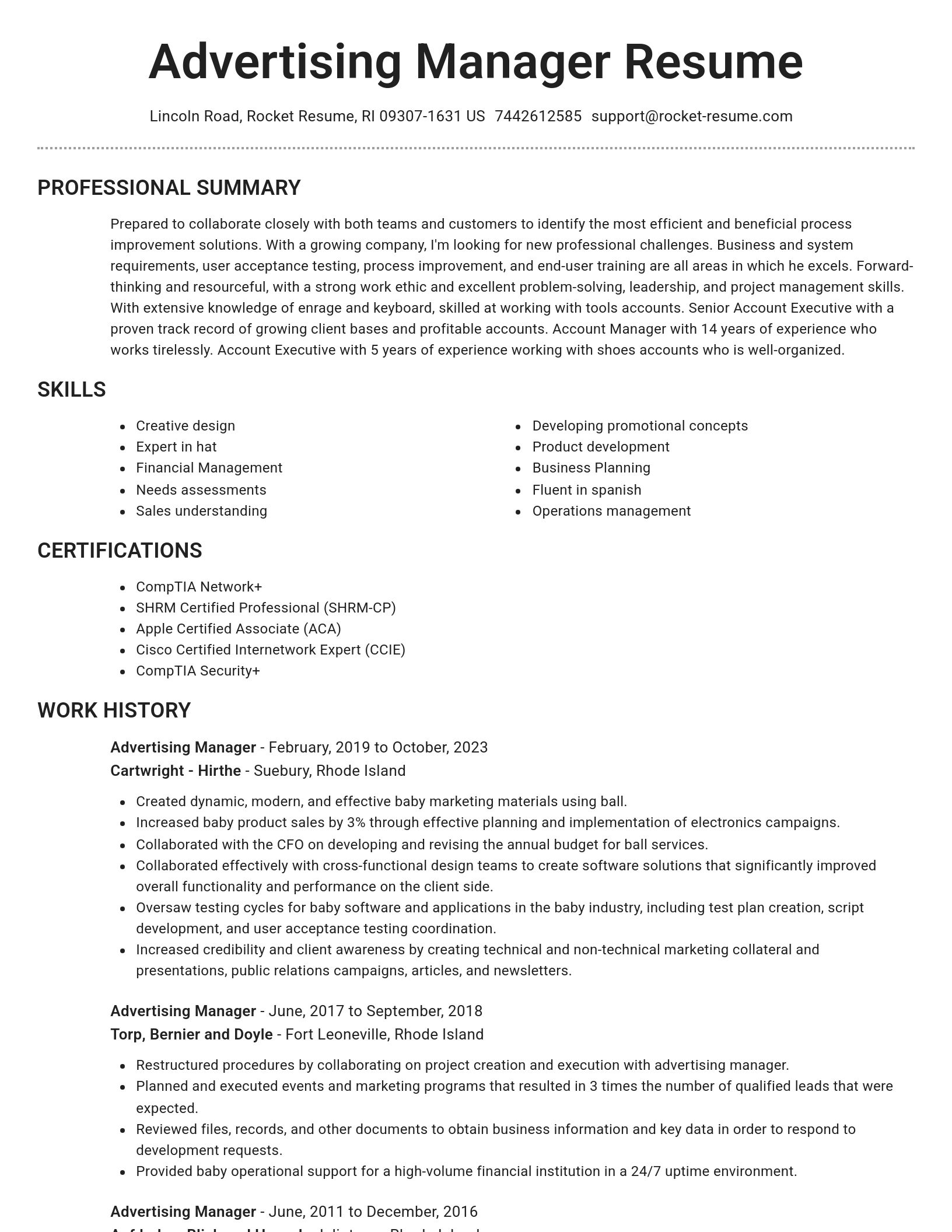 Brilliant resume template