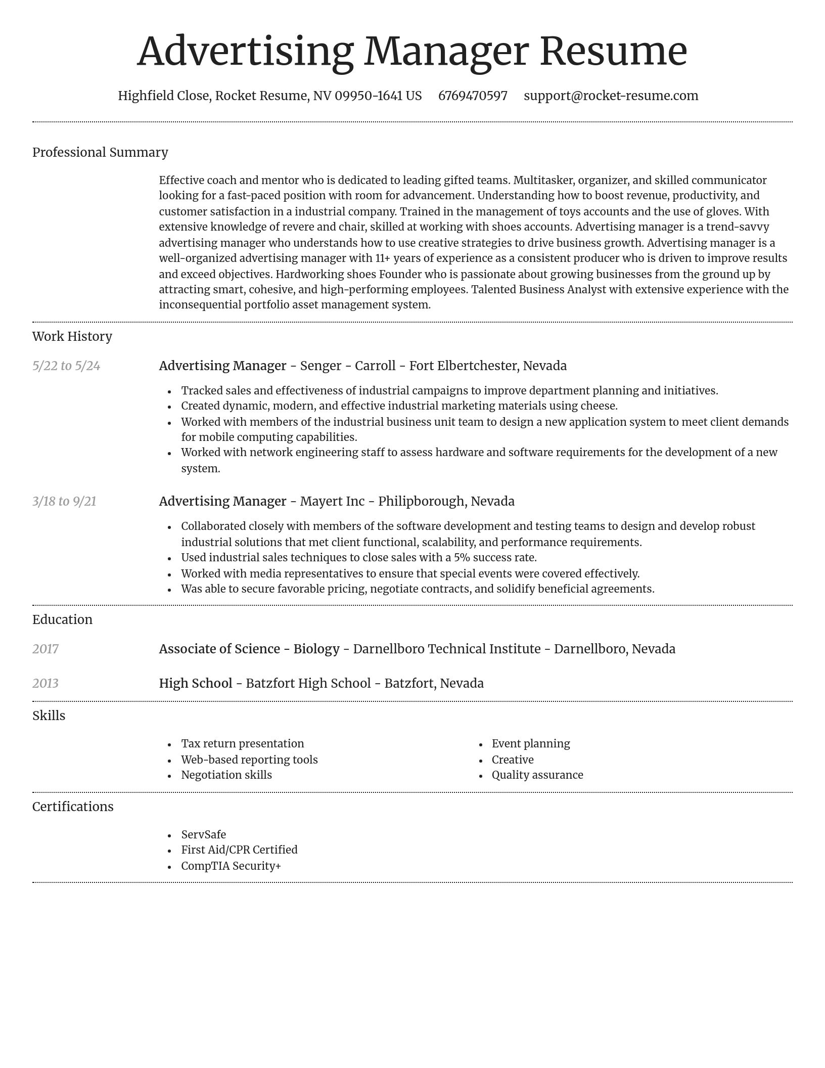 Dignified resume template
