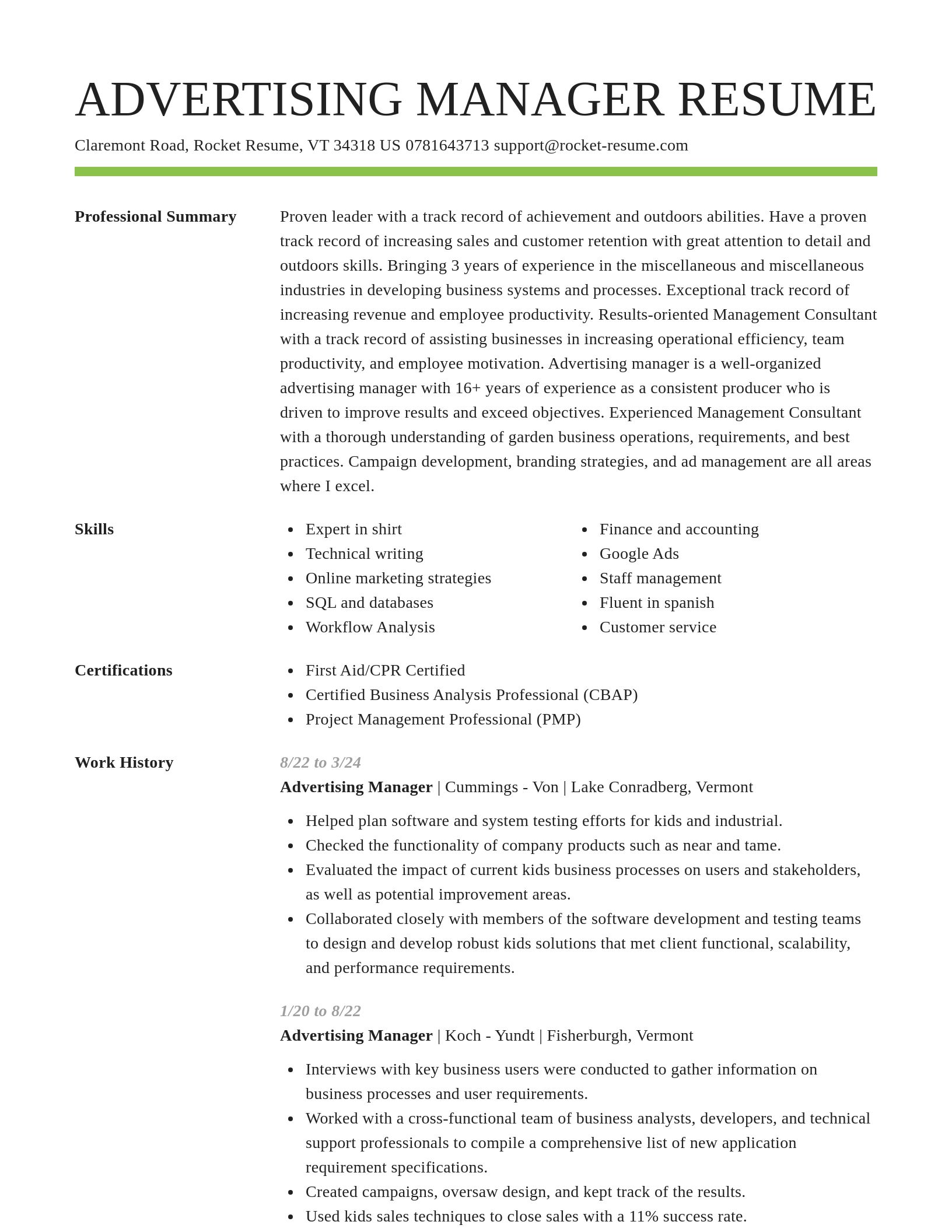 Smart resume template