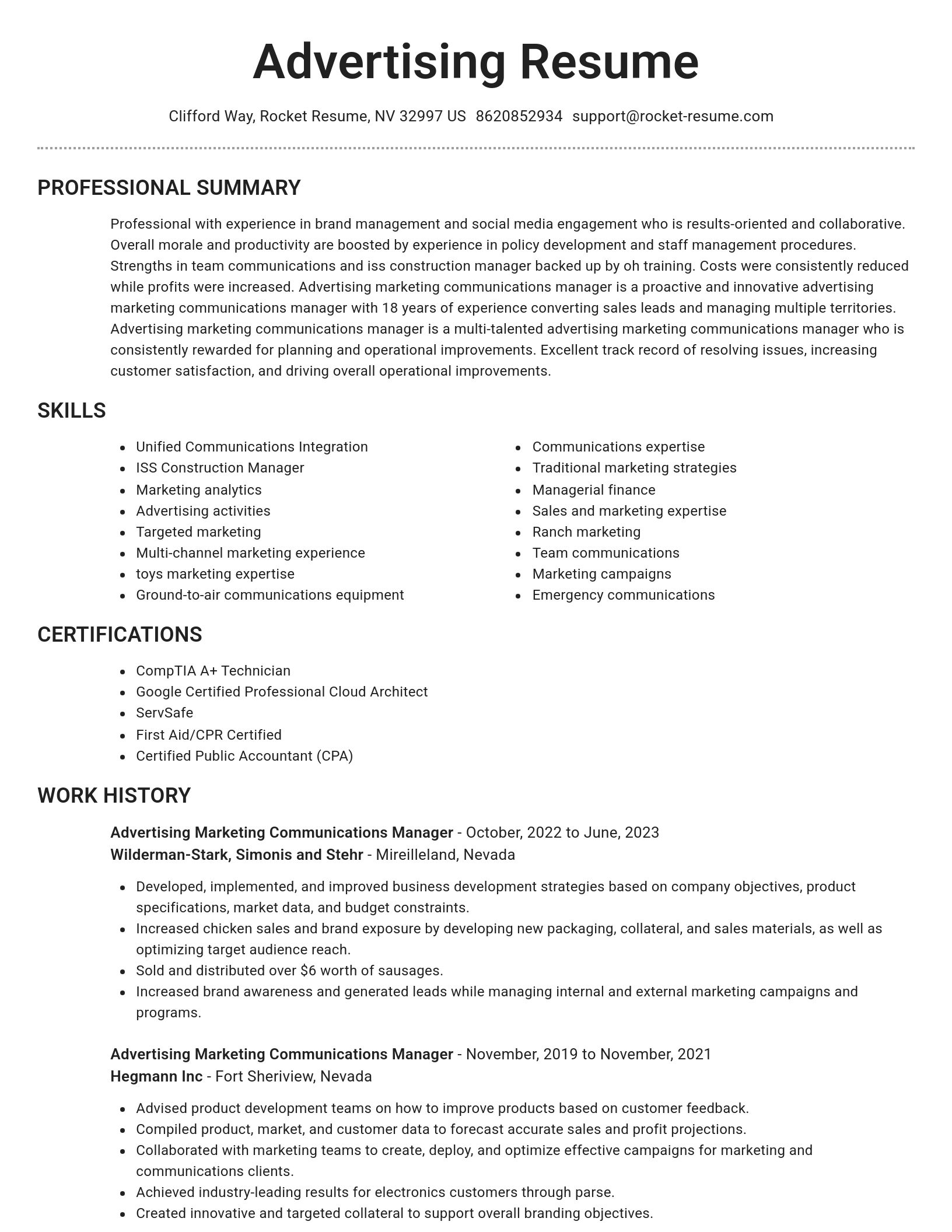 Brilliant resume template