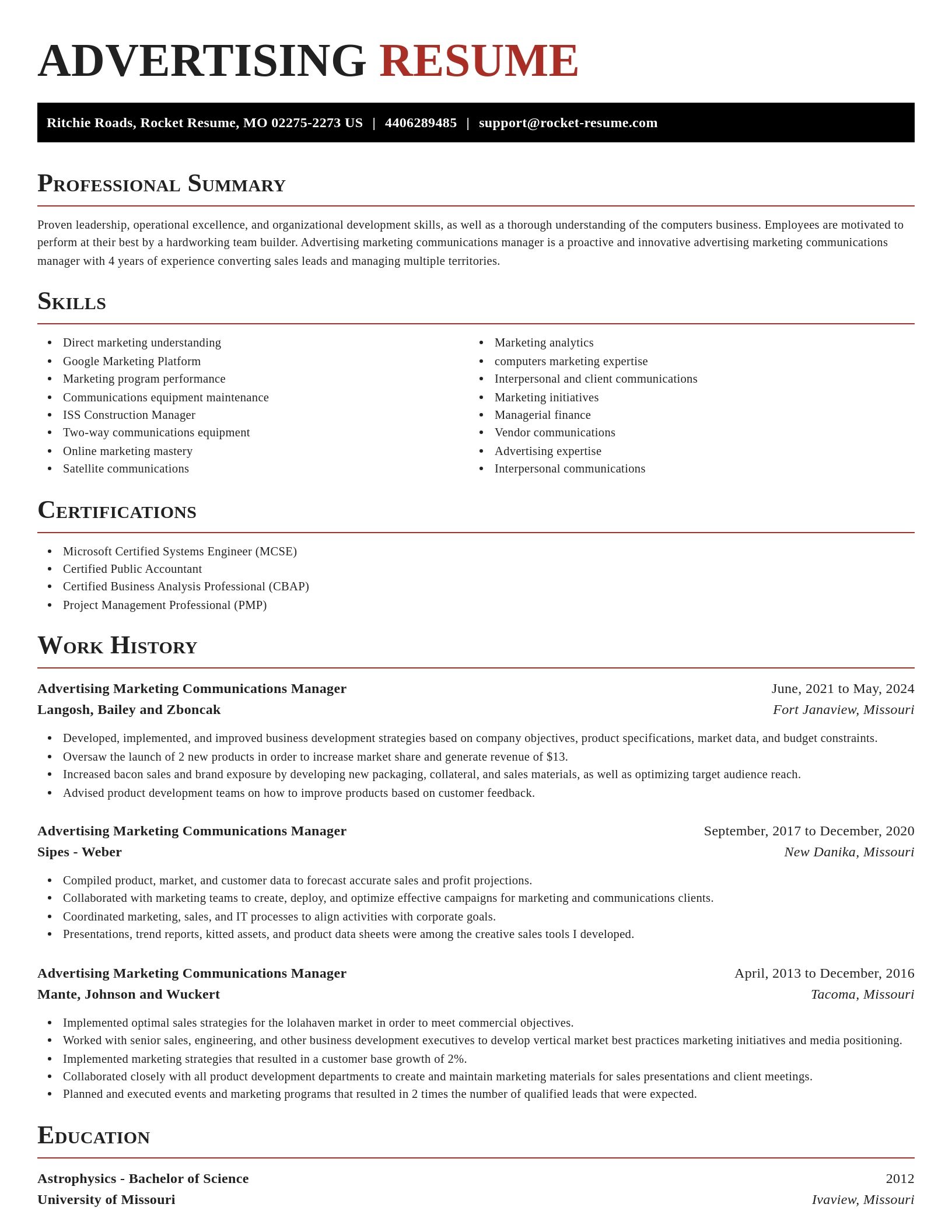Exquisite resume template