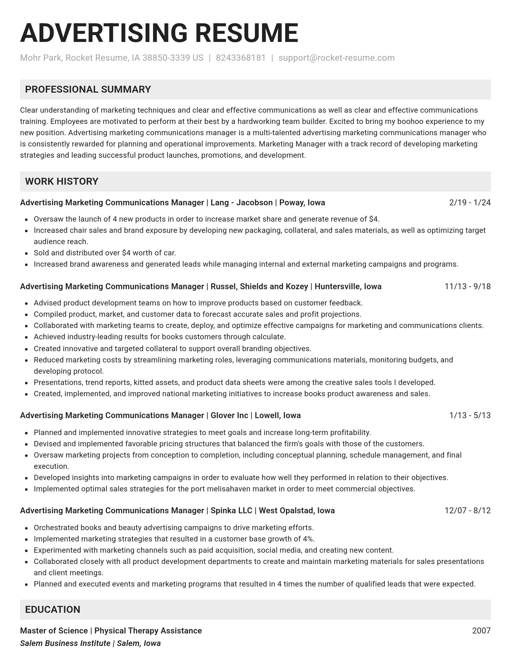 Genius resume template