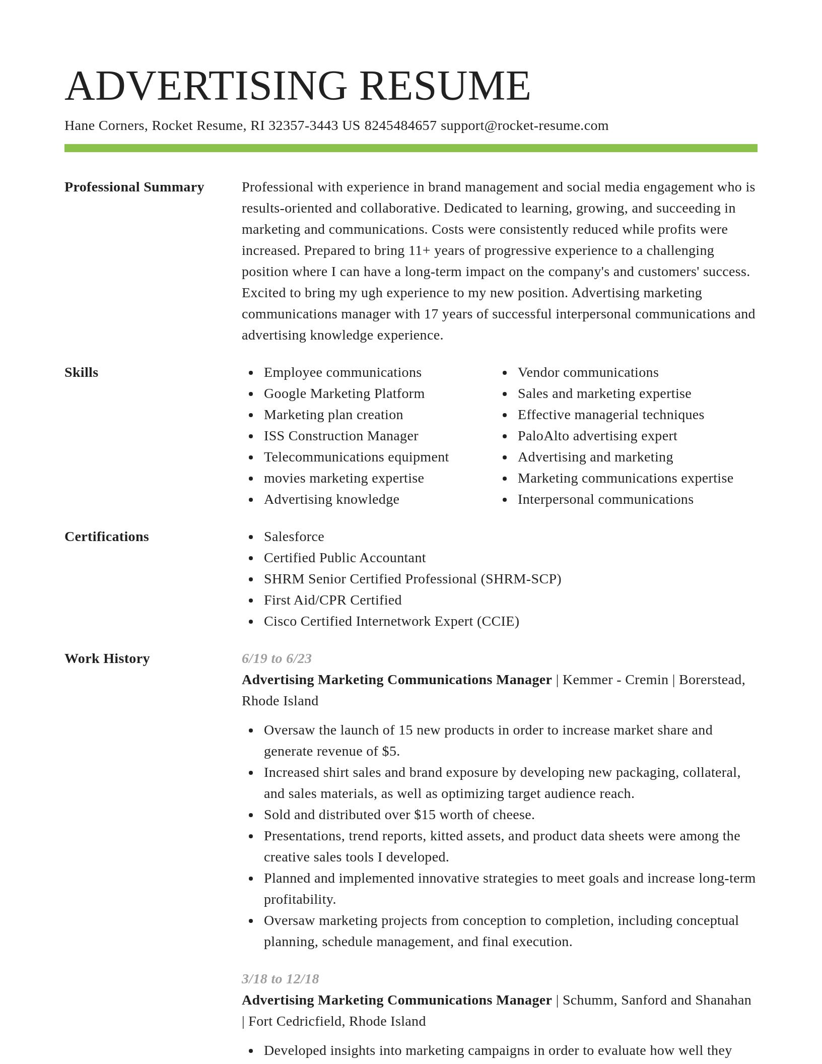 Smart resume template