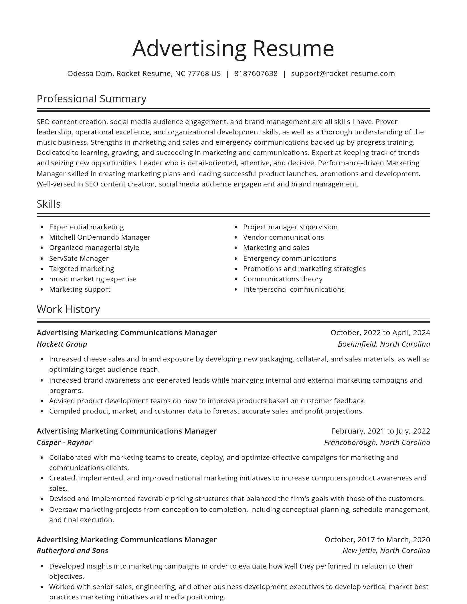 Spotlight resume template