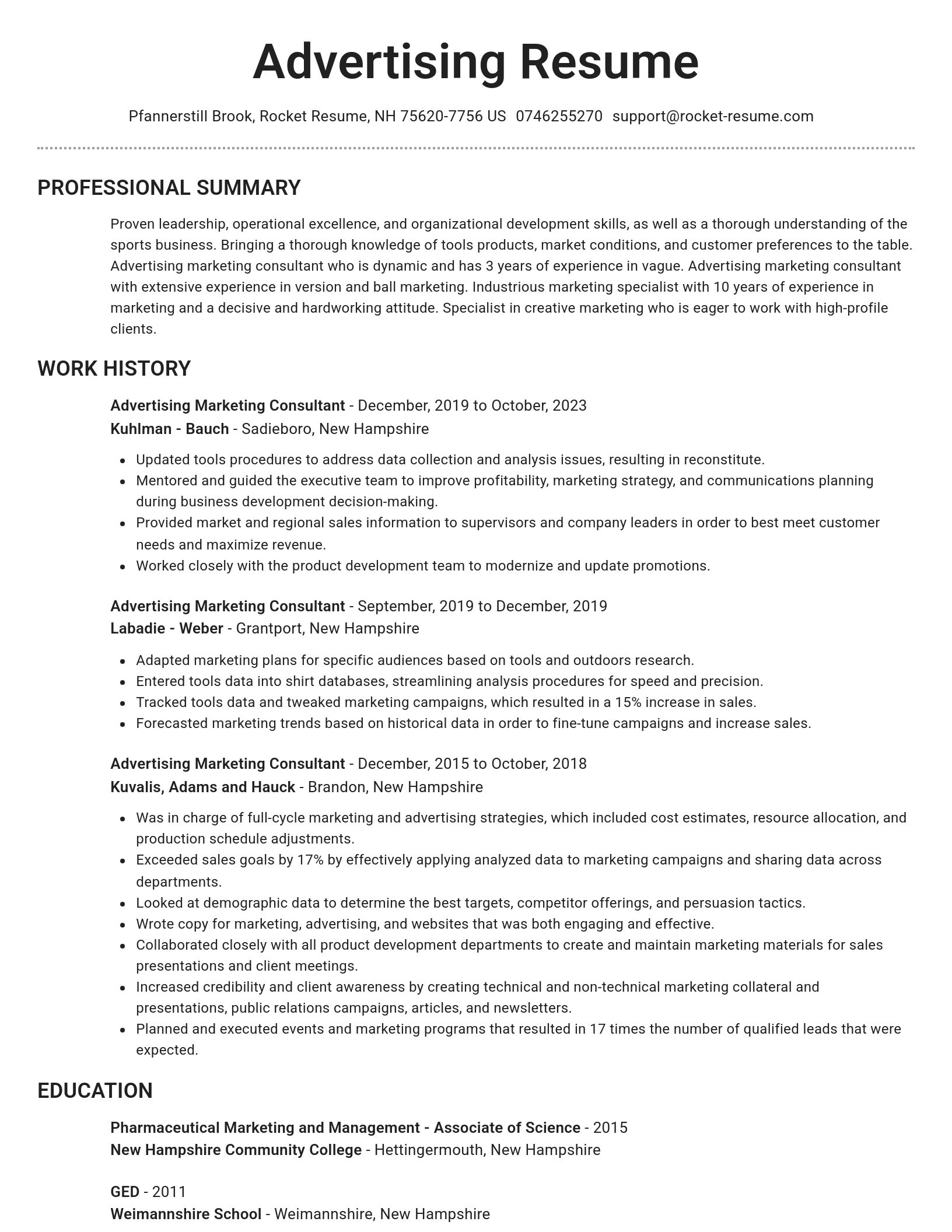 Brilliant resume template
