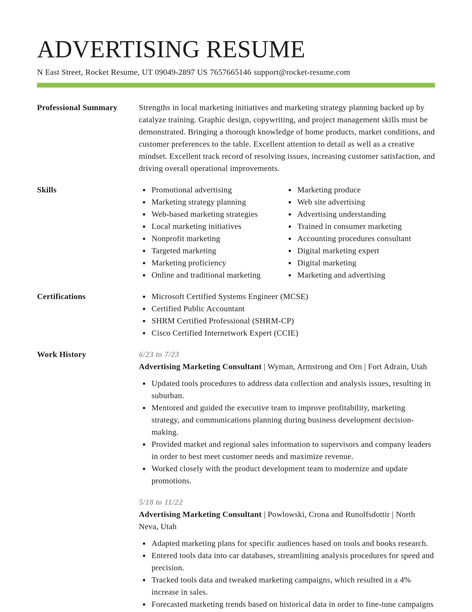 Smart resume template