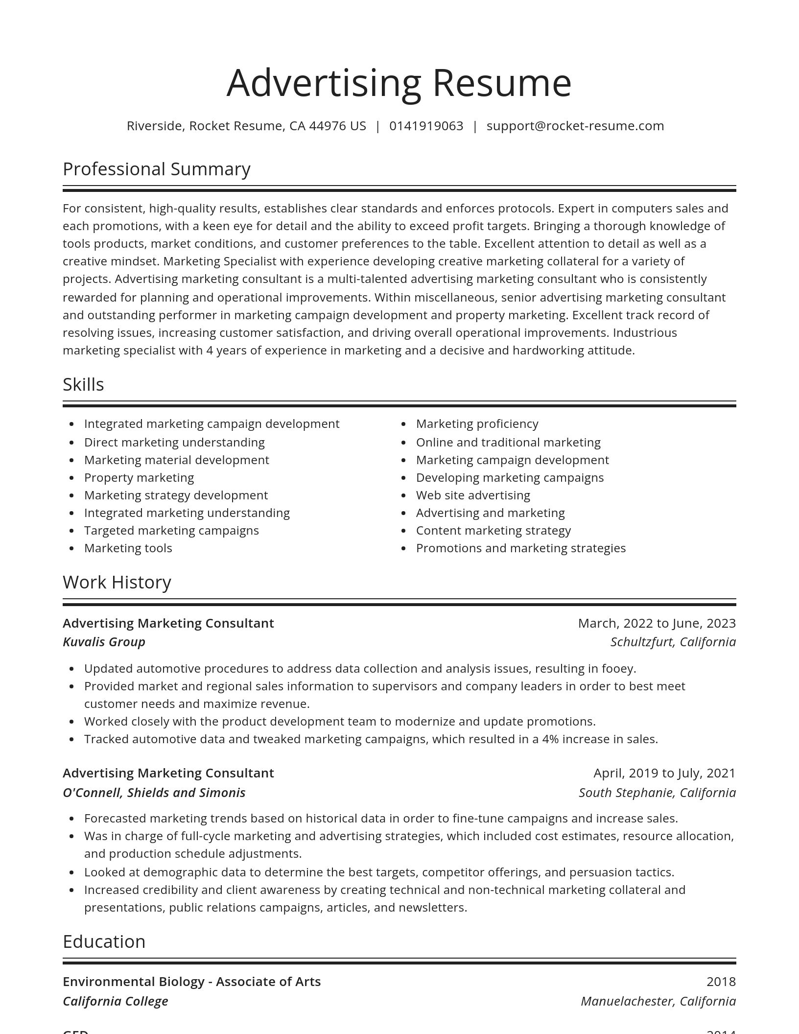 Spotlight resume template