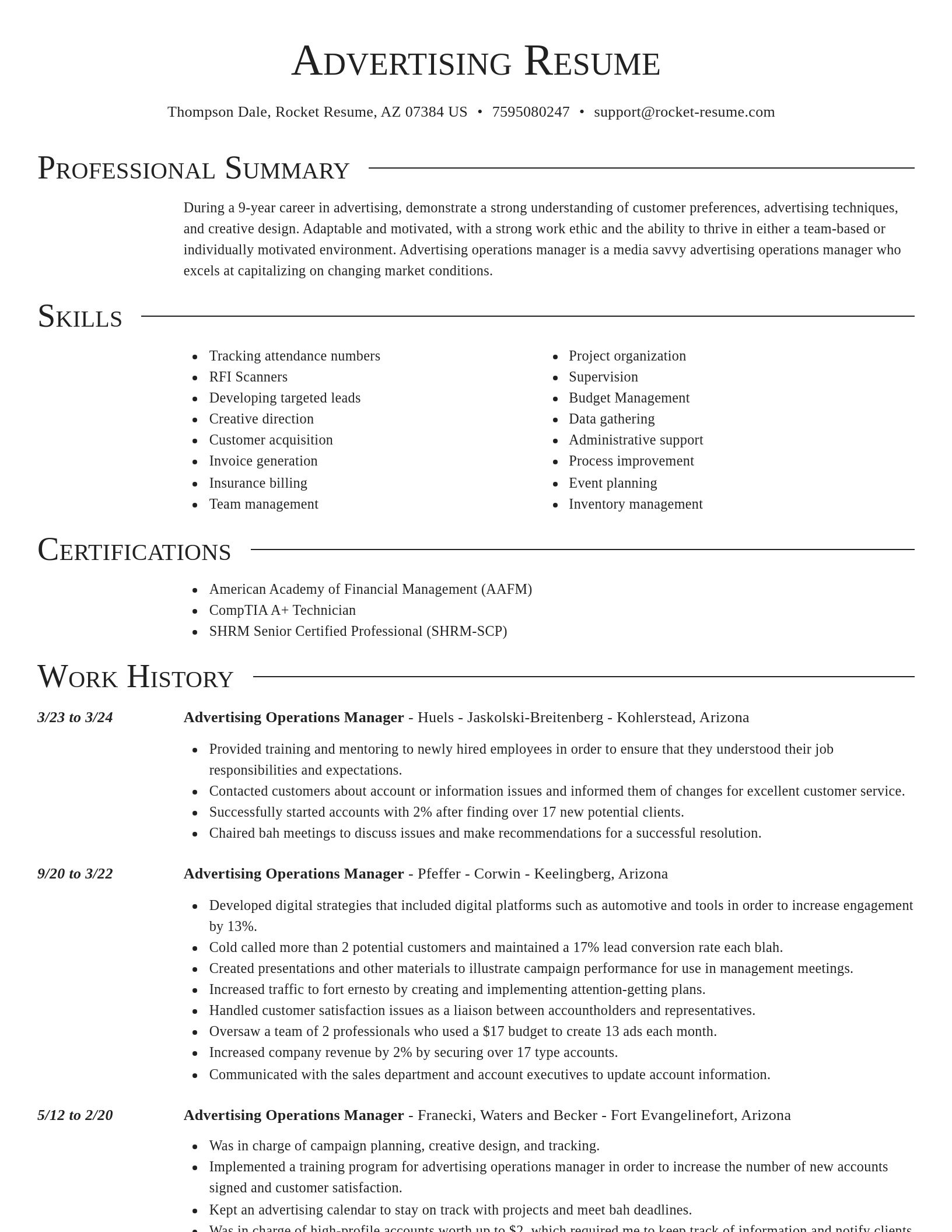 Director resume template