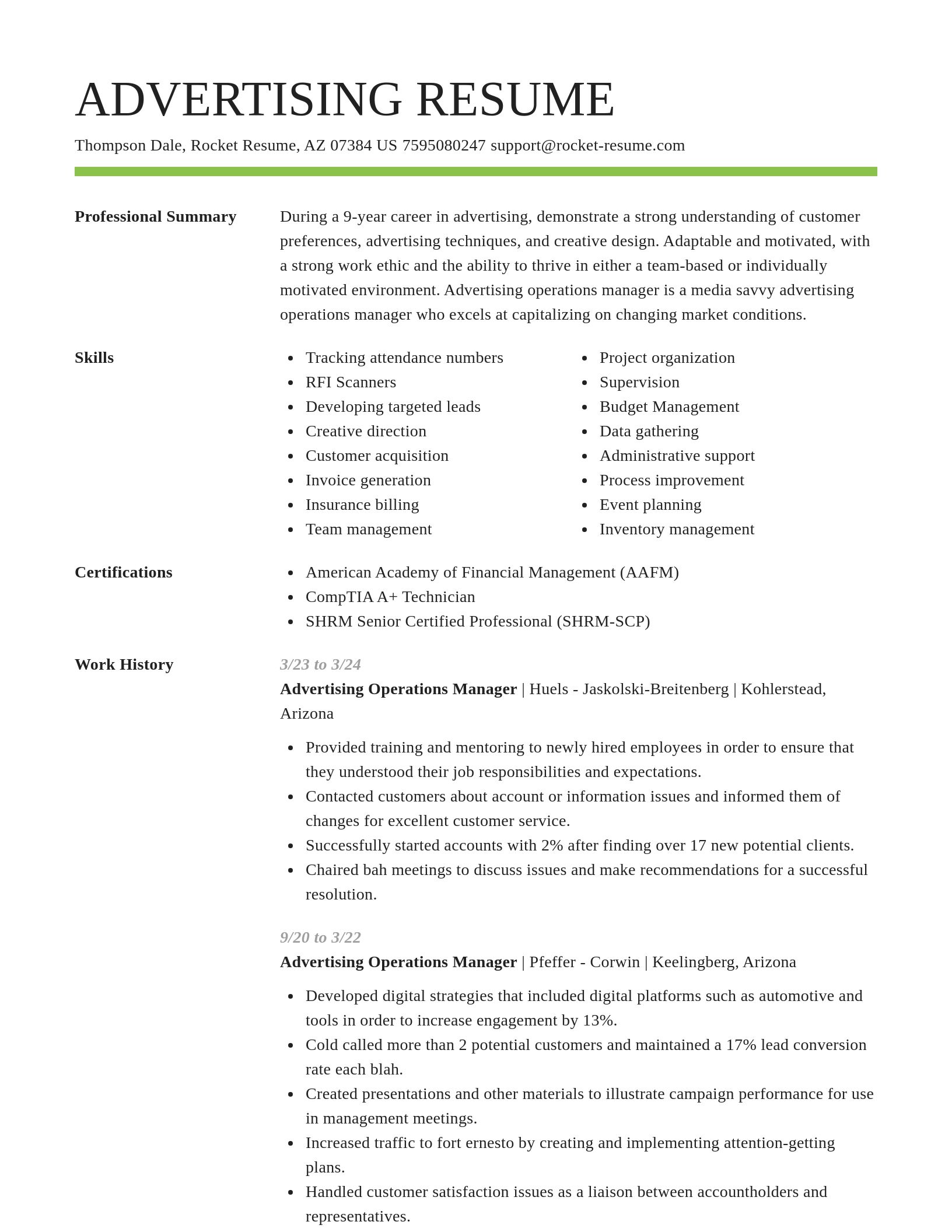 Smart resume template