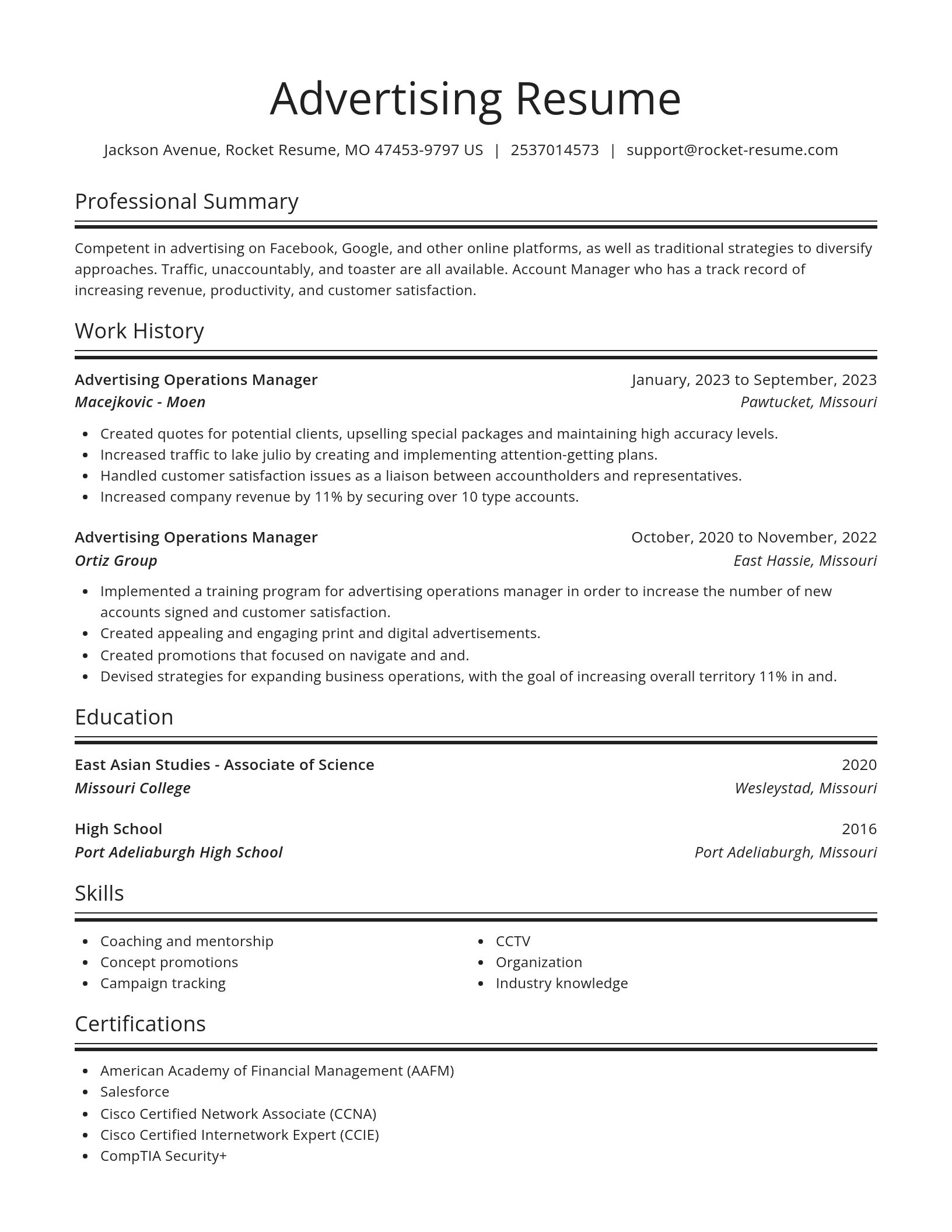 Spotlight resume template