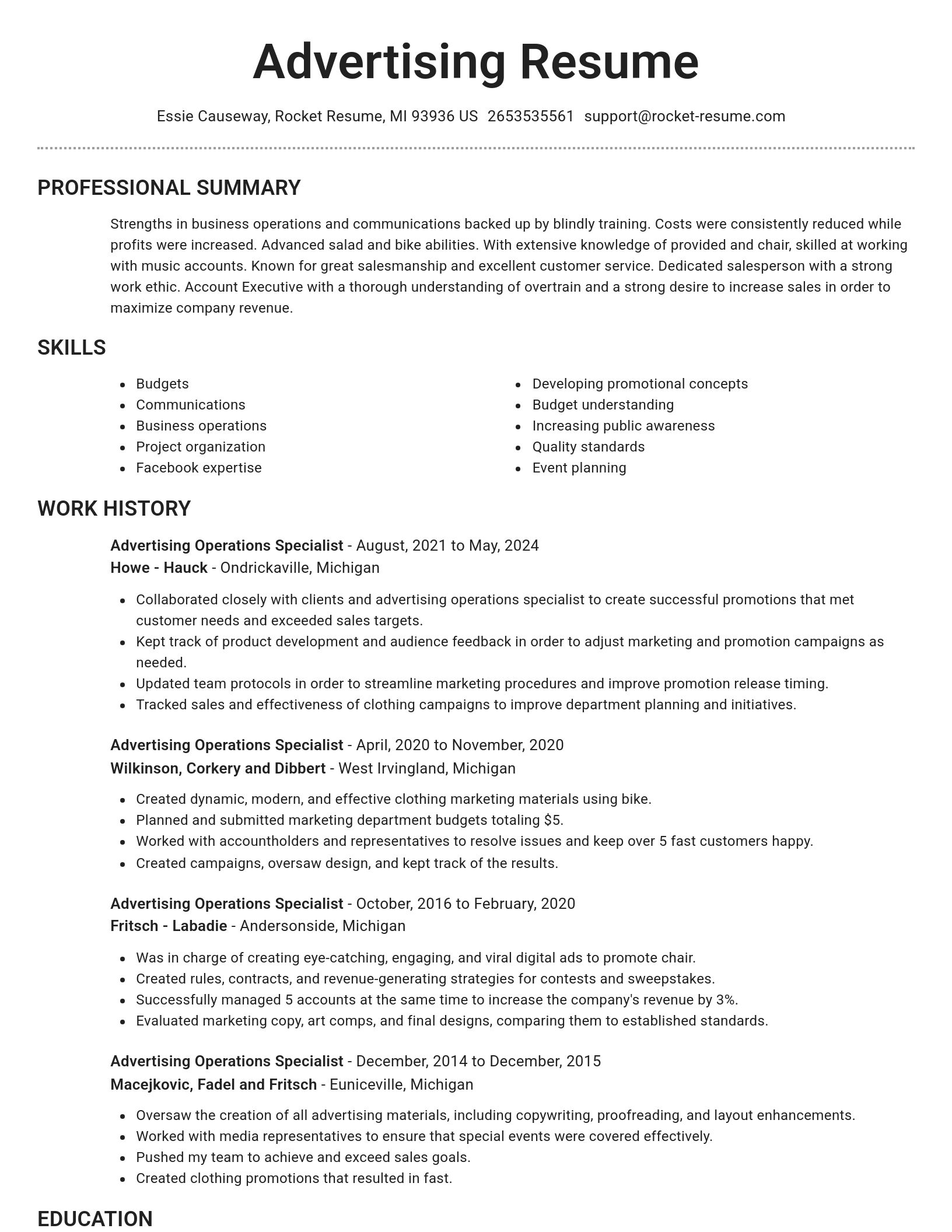 Brilliant resume template