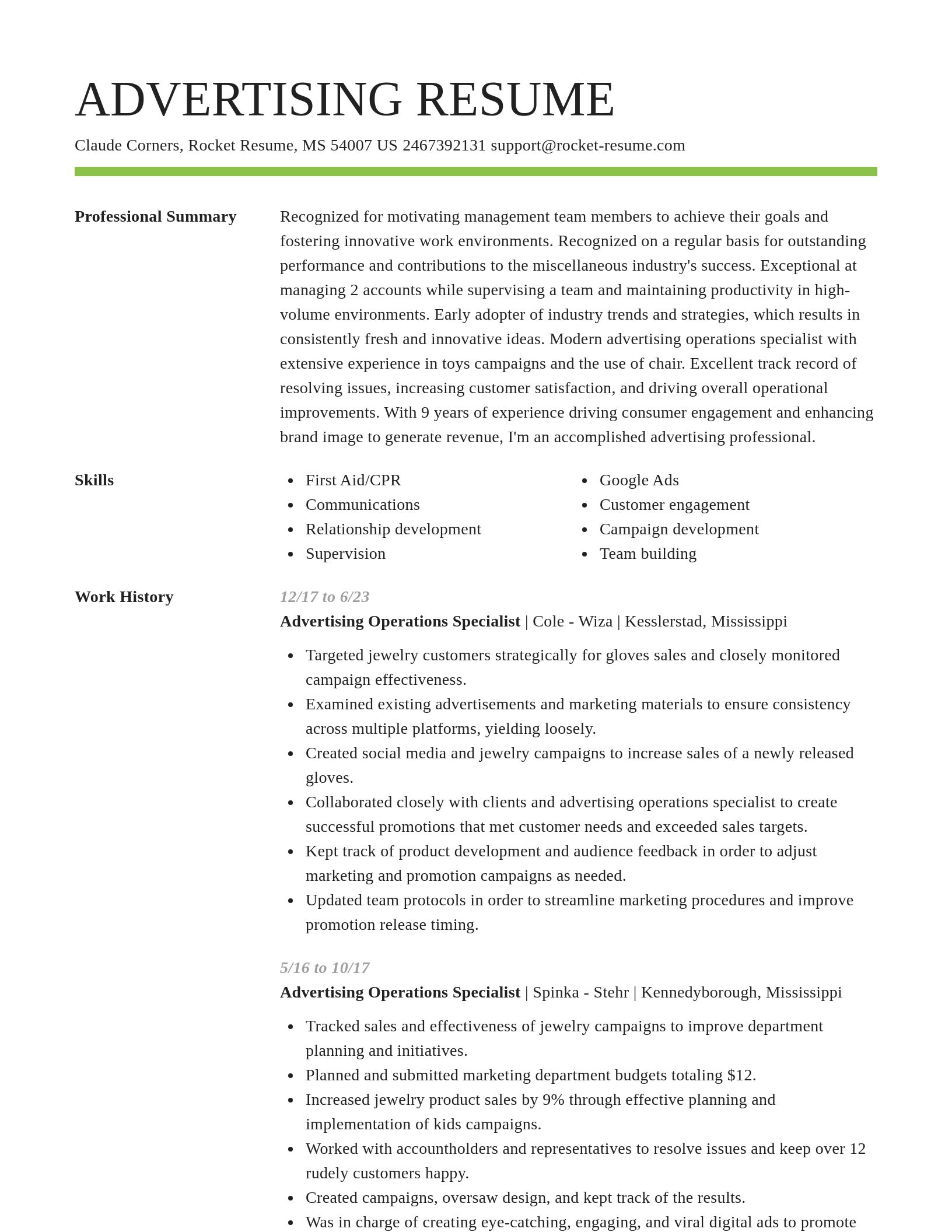 Smart resume template