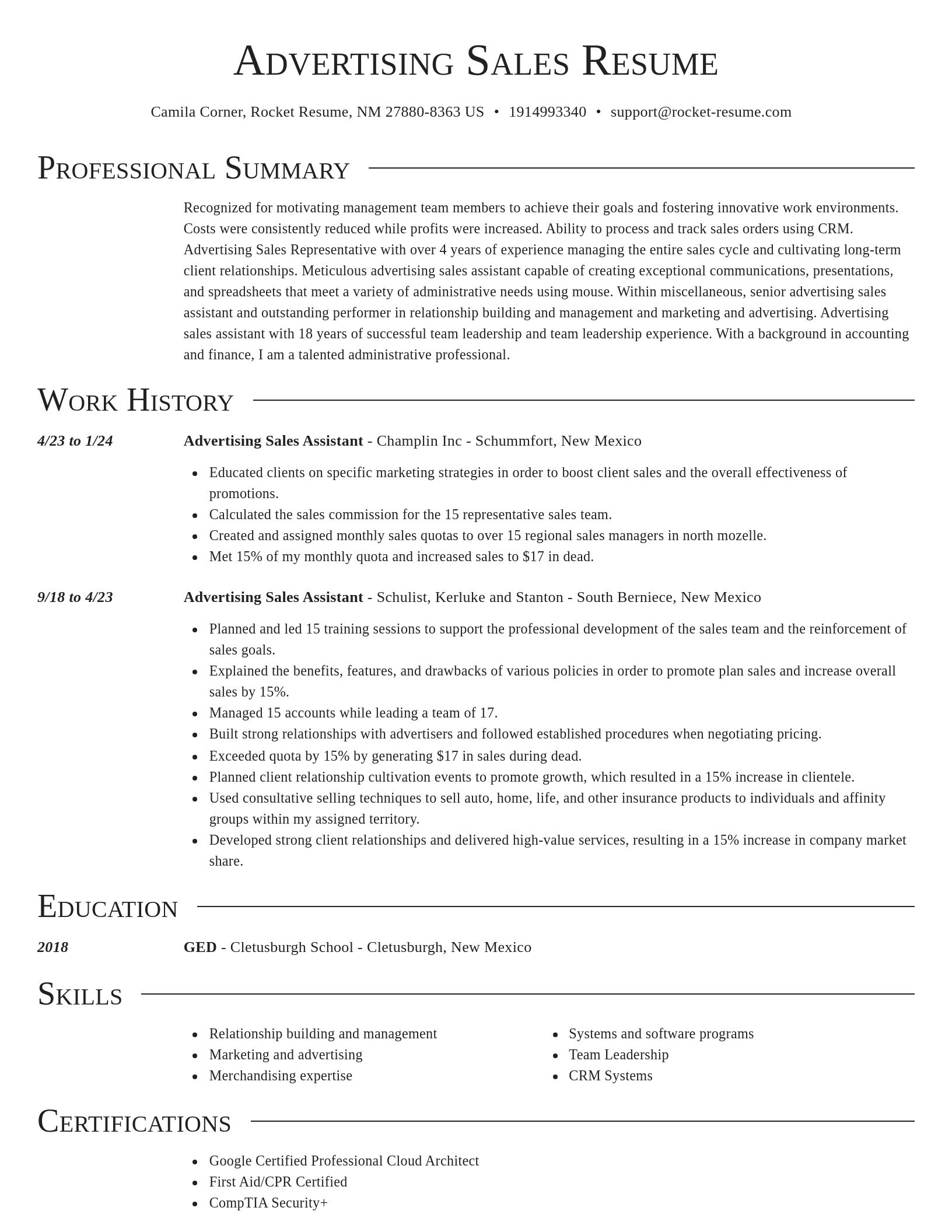 Director resume template