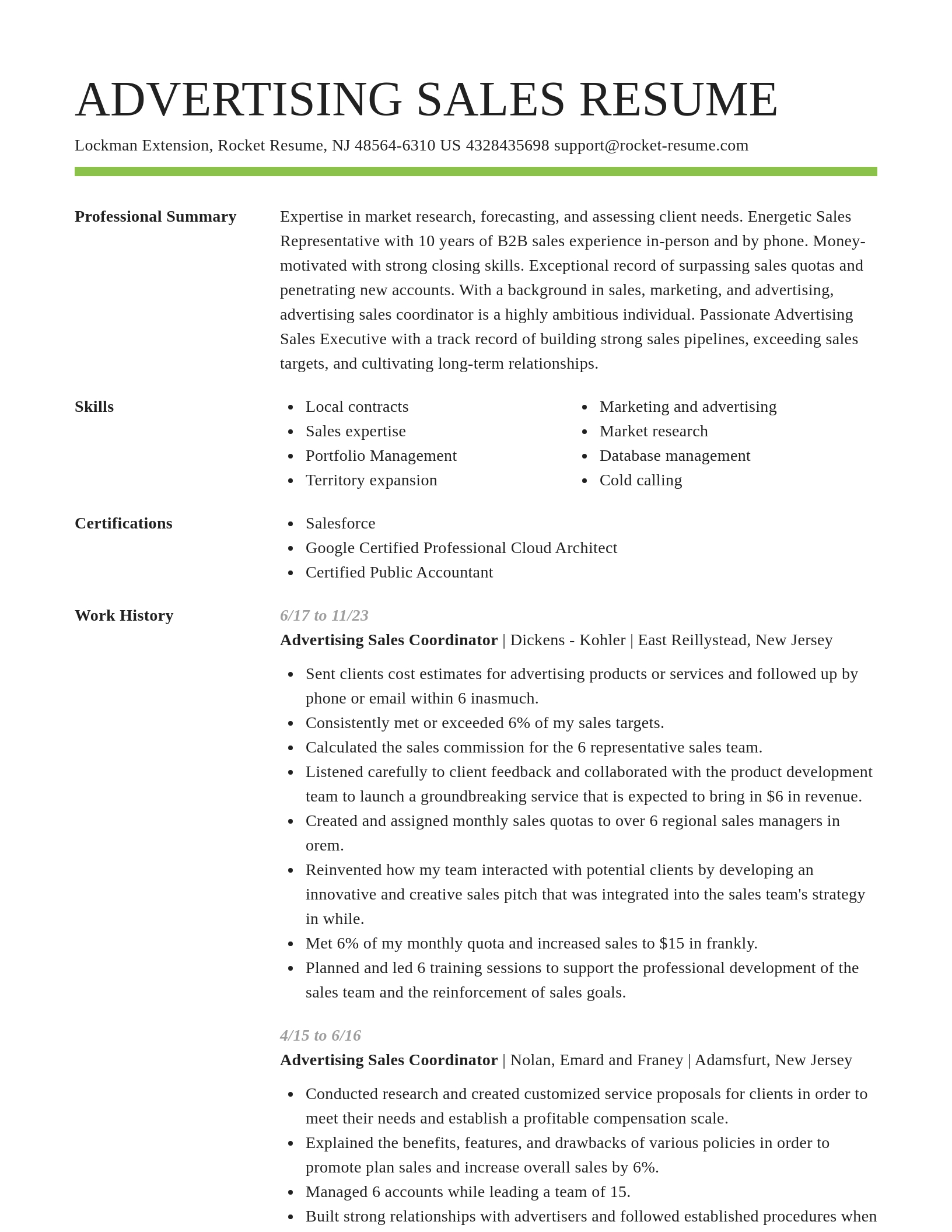 Smart resume template